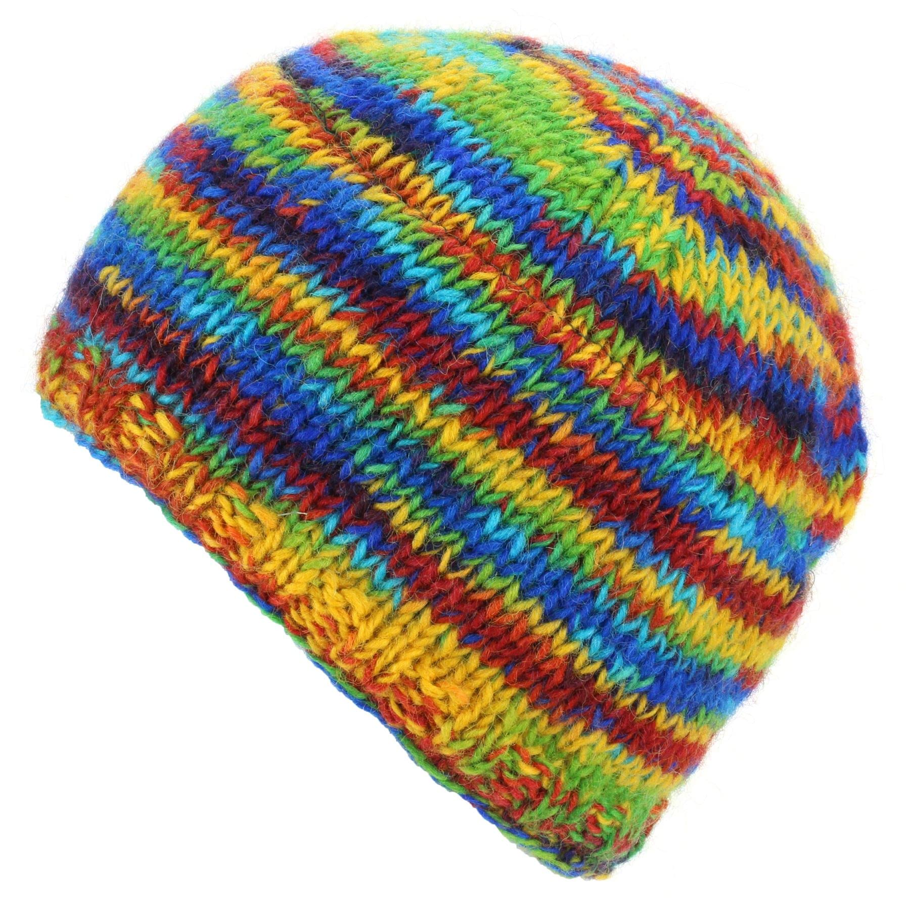 LOUDelephant Wool Knit Beanie Hat - SD Rainbow