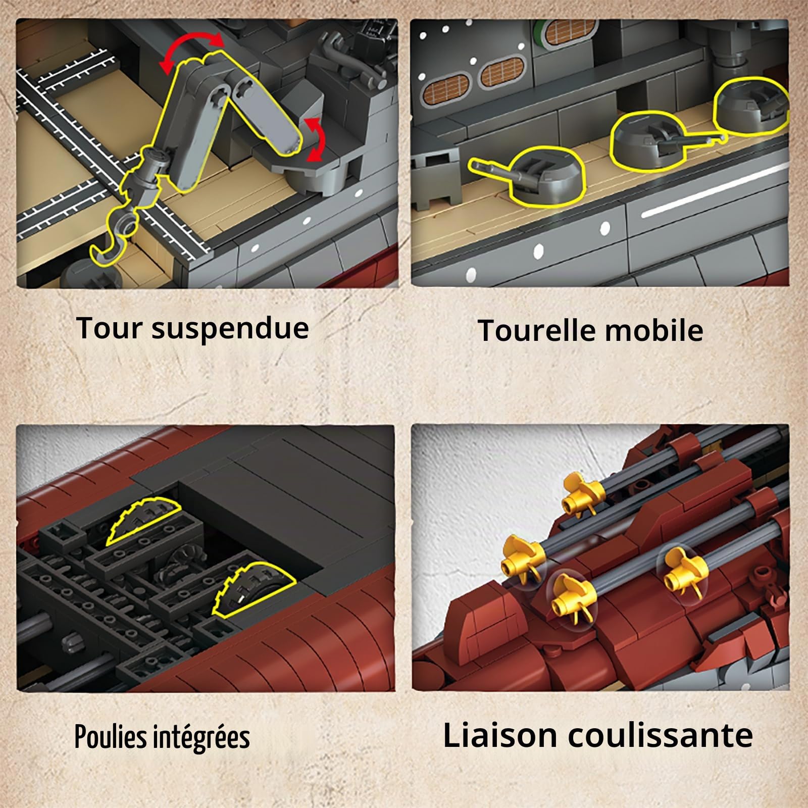 muuchuu Ensemble de maquette de porte-avions militaire Queen Elizabeth, kit de construction de cuirassé en briques pour adultes, modèle de navire de guerre technique pour garçons et filles de 14 ans