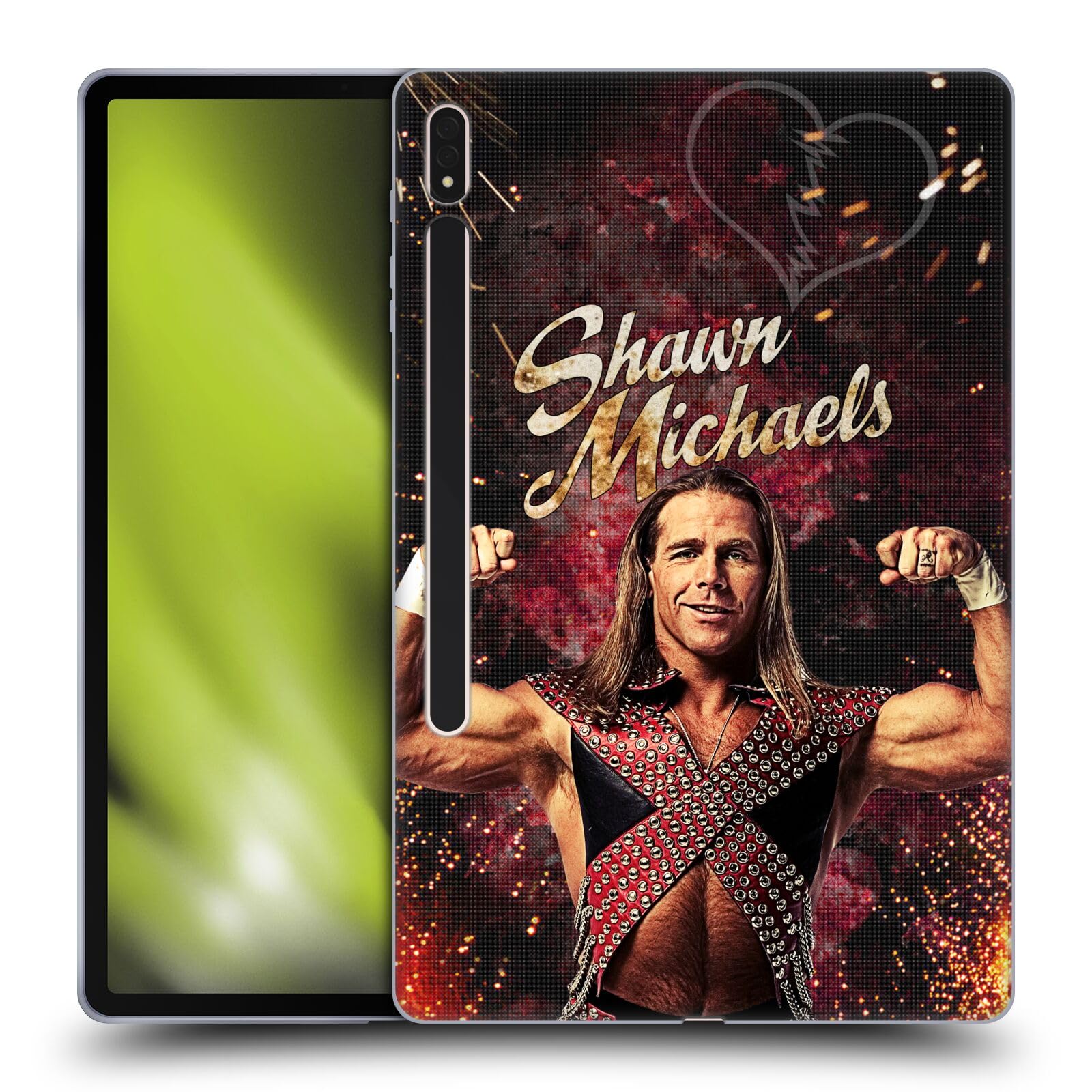 Head Case Designs Officially Licensed WWE LED Image Shawn Michaels Soft Gel Case Compatible with Samsung Galaxy Tab S8 Plus