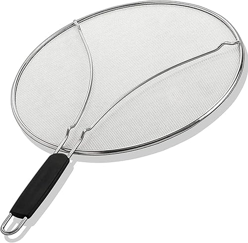 LZJHCIOHOLI Splatter Screen for Frying Pan - 15 Inch Stainless Steel Grease Spla