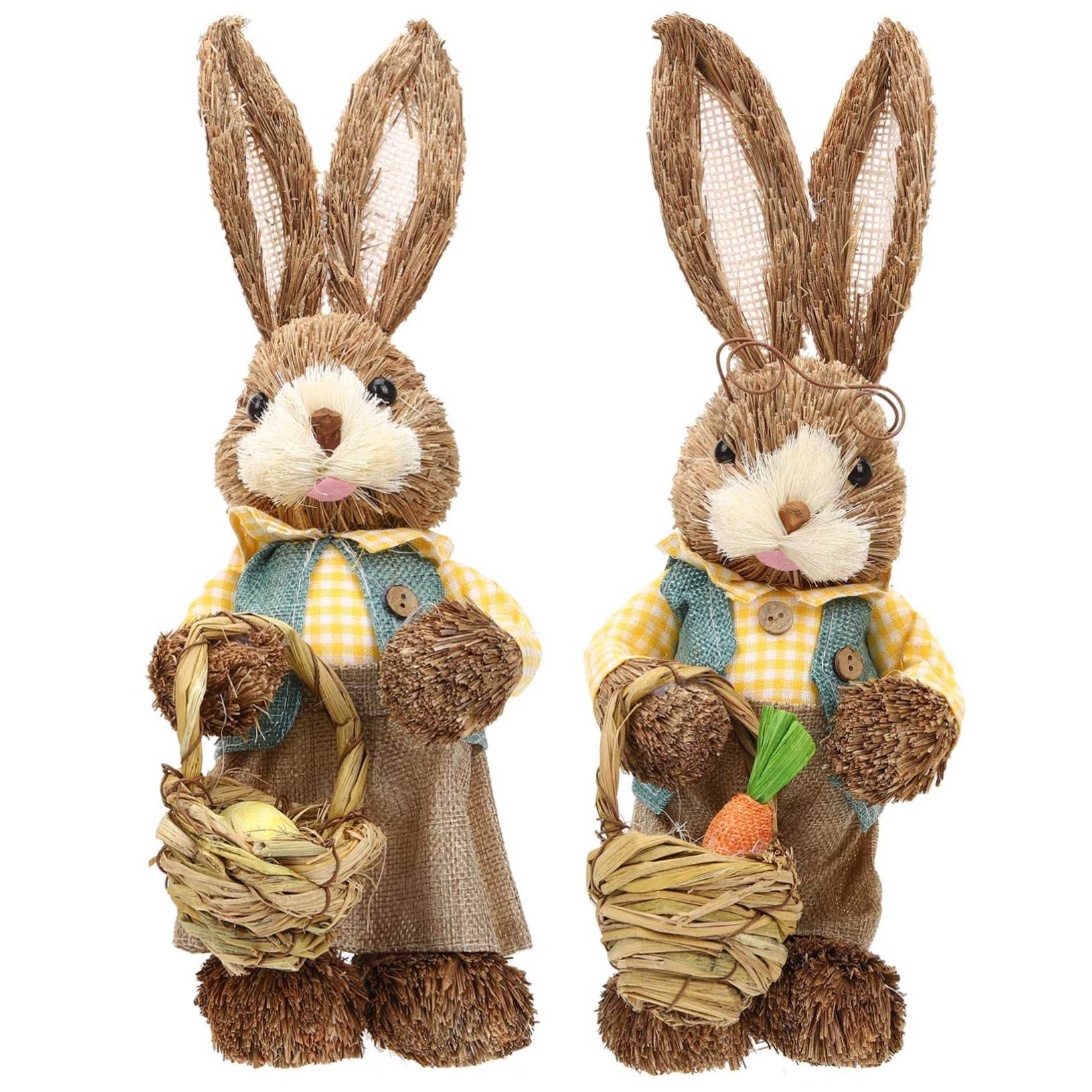 STOBAZA 4stücke Handgefertigte Hasenfiguren Aus Deko-Elemente Für Garten Und Ostern Niedliche Osterhasen Ornamente Für Kinderzimmer Und Frühlingsfest-Dekoration