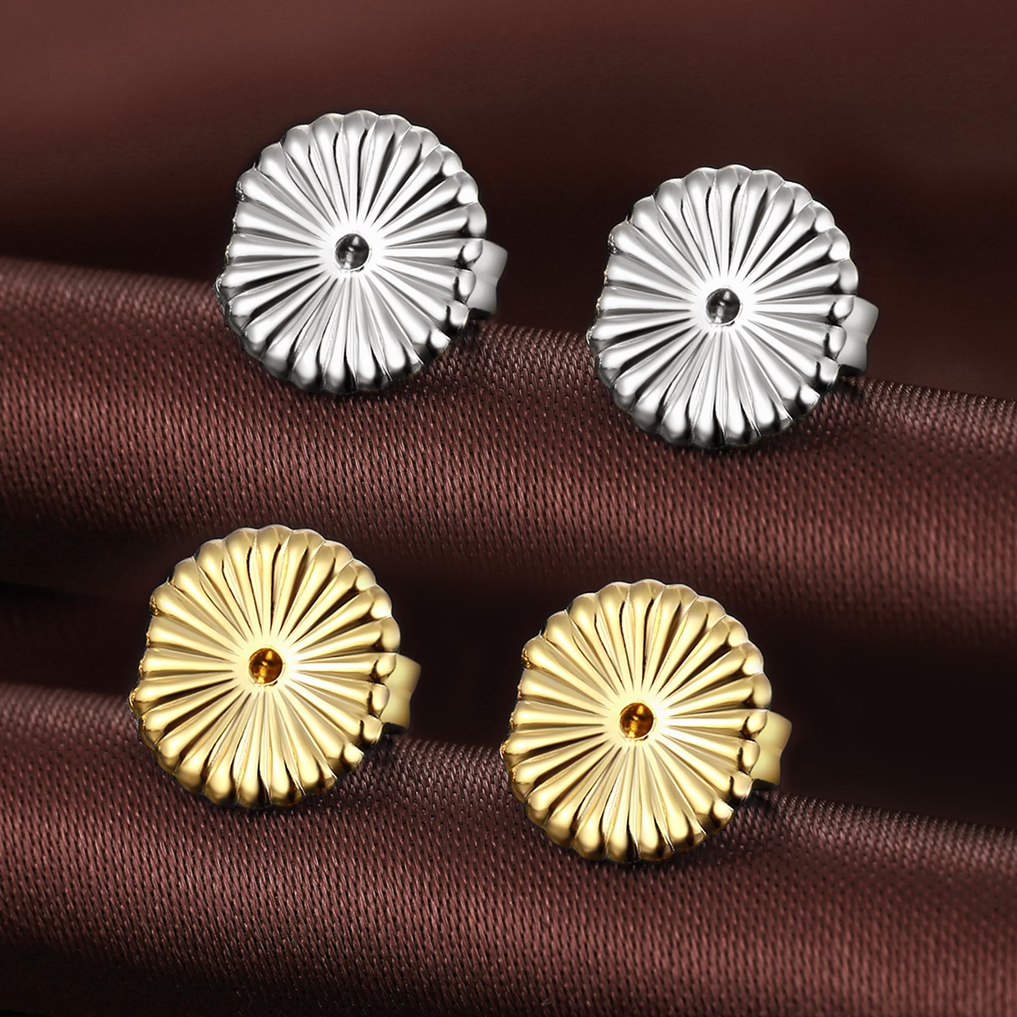 JiaYang Ohrstecker-Verschlüsse, 18 Karat Weißgold plattiert, 925er Sterlingsilber, Schmetterlingsheber für große Ohrringe