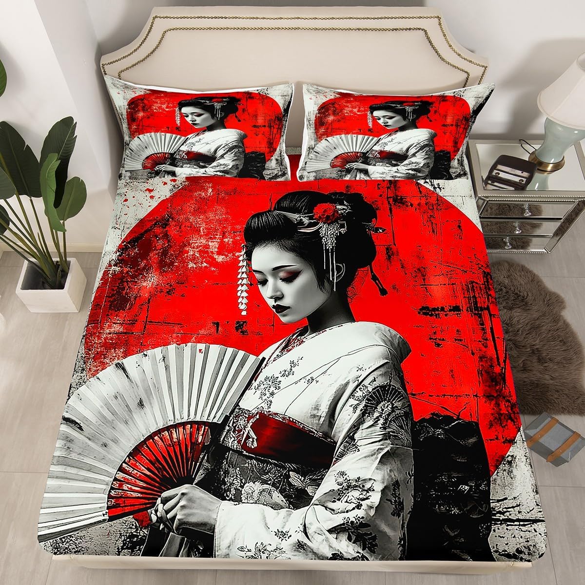 Erosebridal Wine Fitted Sheet Florals and Wine Glass Bed Sheets 3 Piece,Vintage Country Rustic Style Bedding Set for Women Men,Red White Romantic French Sheets Full Size