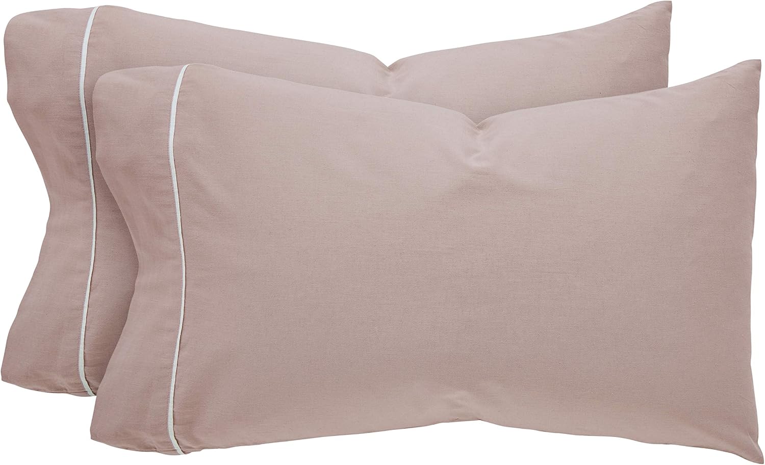 Amazon Brand – Rivet Cotton Linen Pillowcase - Set of 2, King, Lilac