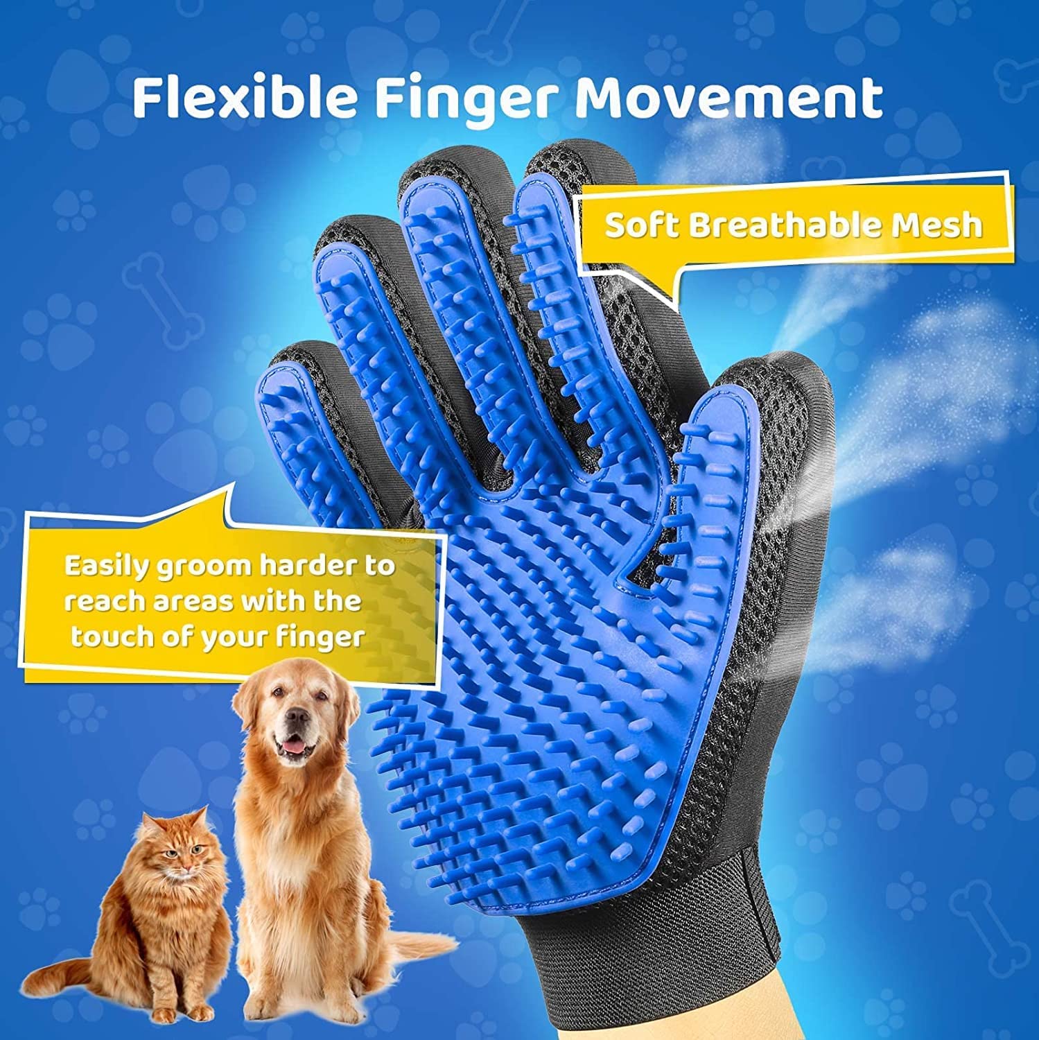 OPOFOX Pet Grooming Gloves Cat Brushes Gloves for Gentle Shedding – Efficient Pets Hair Remover Mittens – Dog Washing Gloves for Long and Short Hair Dogs & Cats & Horses OPOFOX Pet Grooming Gloves Cat Brushes Gloves for Gentle Shedding – Efficient Pets Hair Remover Mittens – Dog Washing Gloves for Long and Short Hair Dogs & Cats & Horses