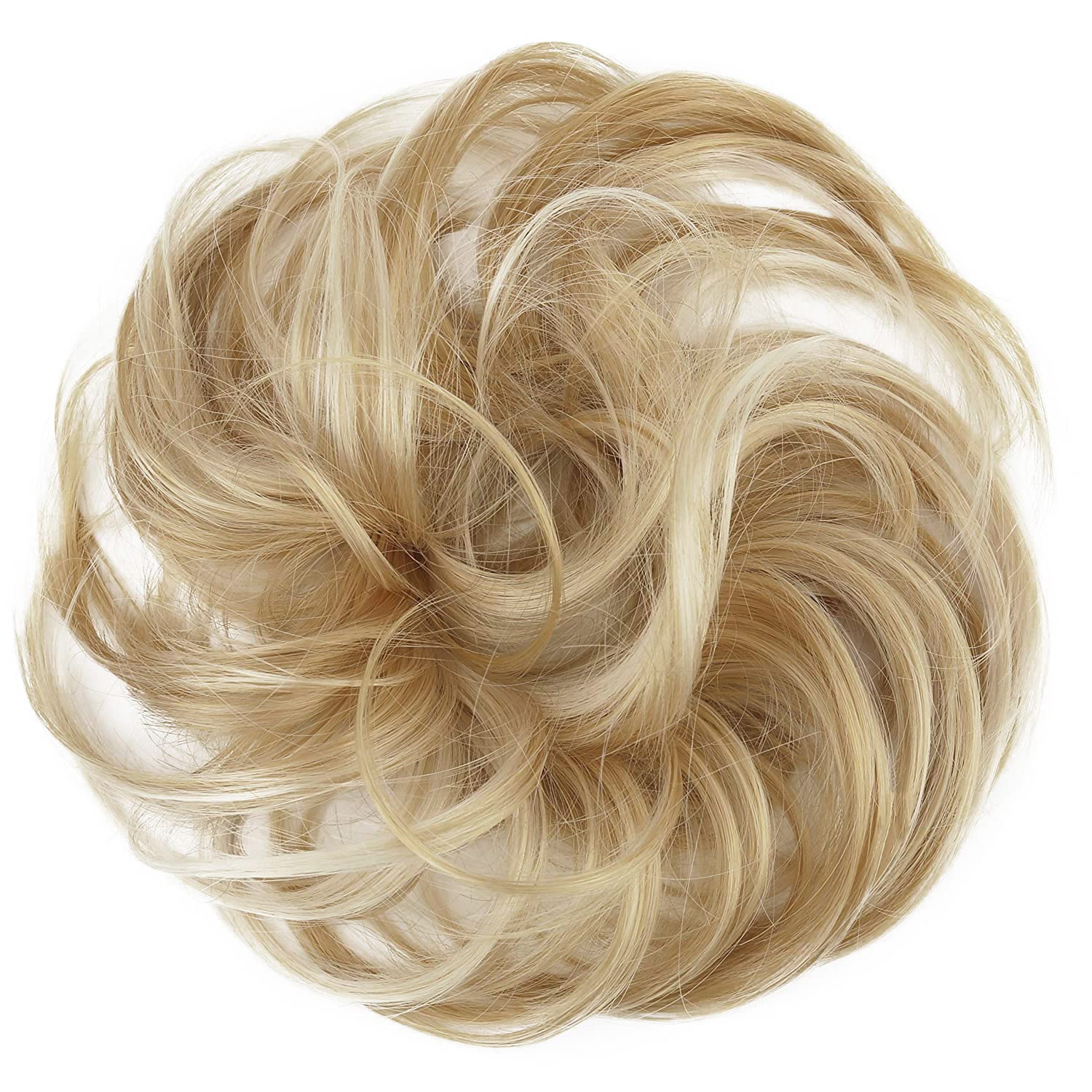 CAISHA Synthetic Fiber Hairpiece Scrunchie Scrunchy Updo Slightly Wavy Blond Mix G30B