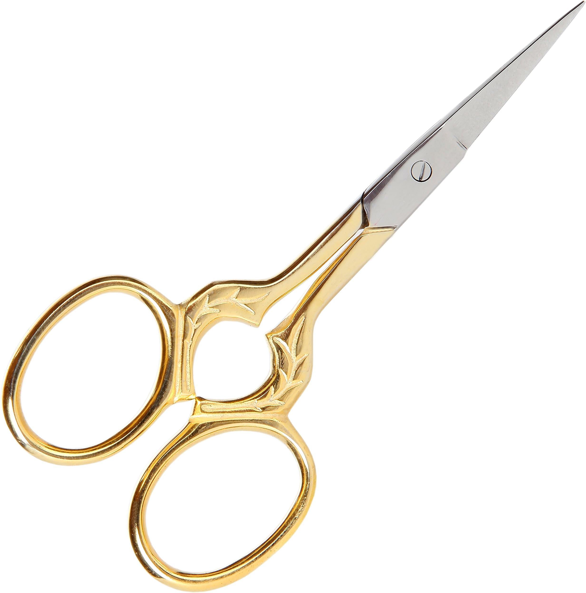 Elegance Gold Embroidery Scissors with Organza Gift Bag - Sharp AND Beautiful - Excellent for All Sewing, Cross Stitch & Knitting - Several Design Choices