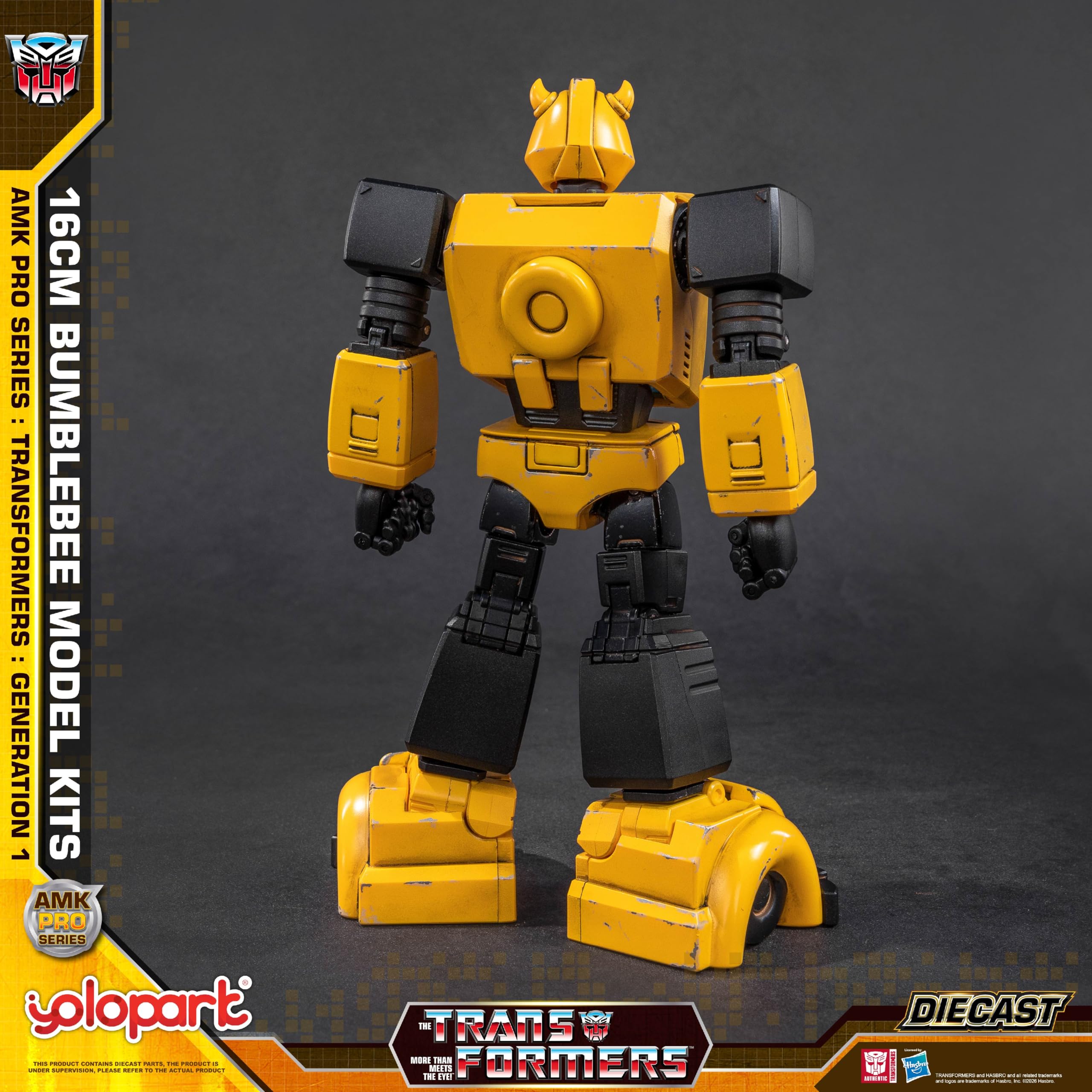 YOLOPARK Transformers G1 Bumblebee Action Figure-Diecast wersja AMK PRO Series 6,3 cala wysoko przegubowa zabawka dla osób od 15 lat, nieprzekształcalny zestaw modelarski Bumblebee