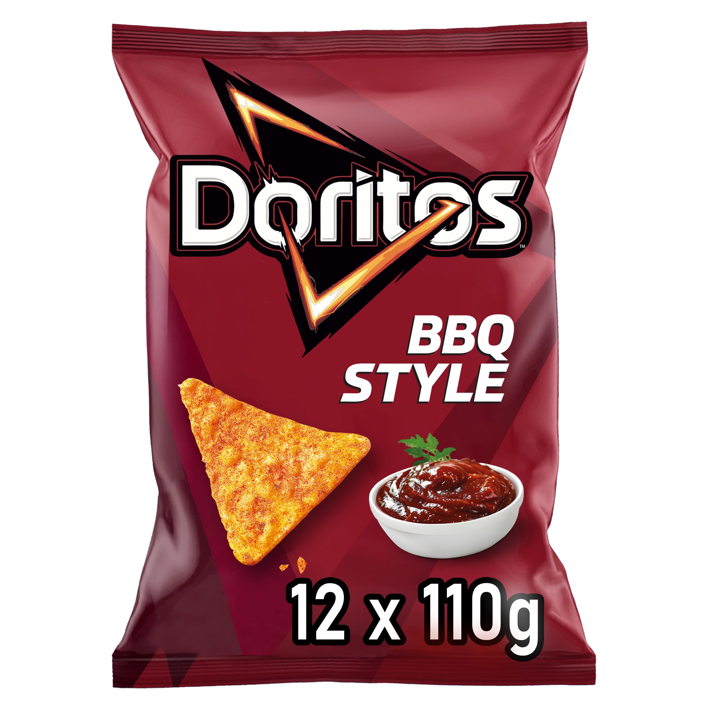 Doritos Barbecue - Tortilla Chips mit BBQ Geschmack - Herzhafter Barbeque Snack zum Knabbern aus Mais (12x110g)