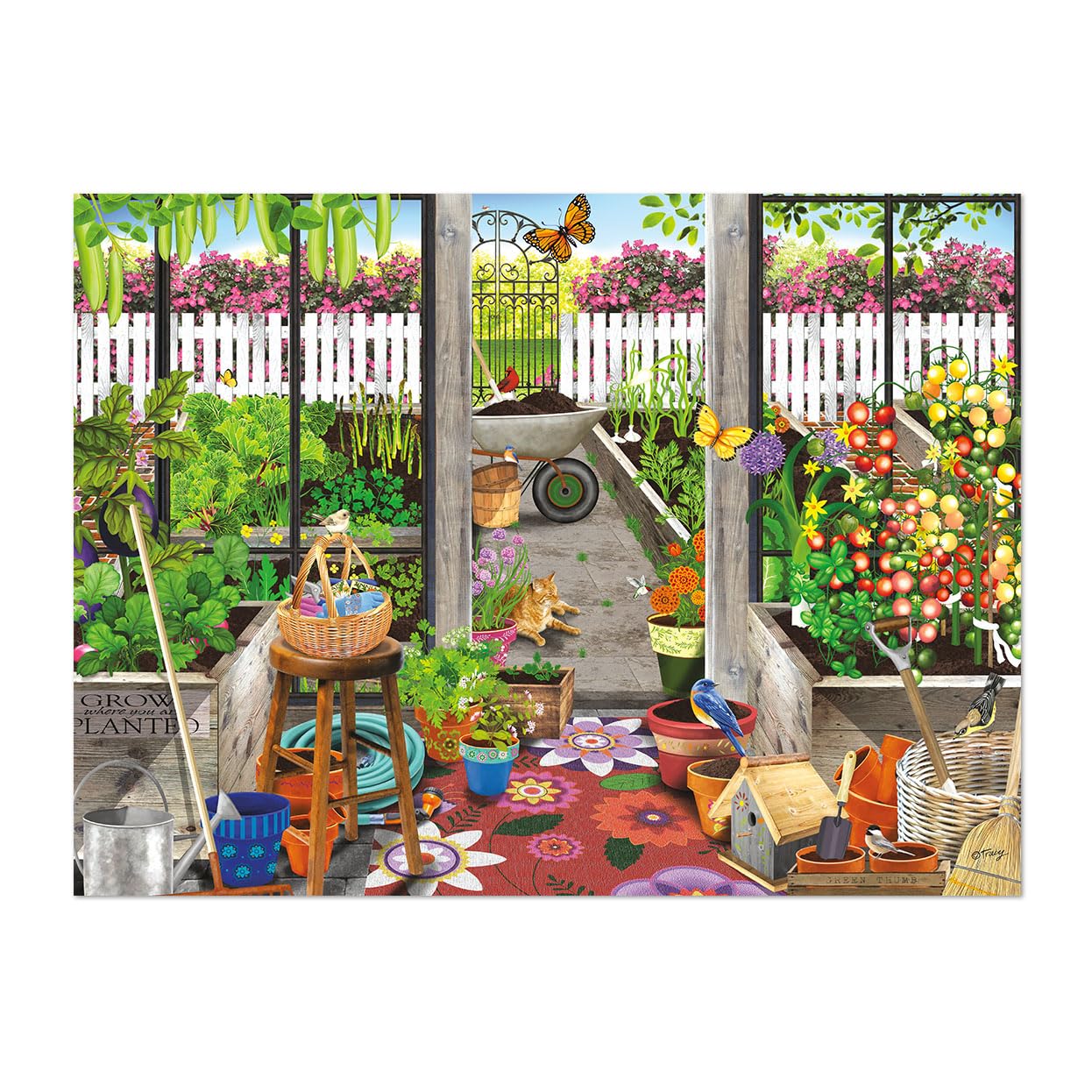 Buffalo Games Puzzle 1000 Pezzi: Serra Da Giardino Di Tracy Flickenger - Sfida Rilassante Per Adulti, Poster Incluso