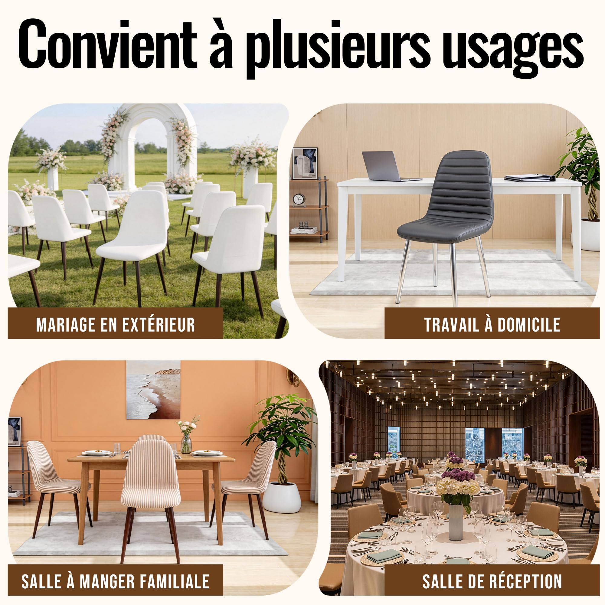 Housse de Chaise Scandinave Extensible Universel Imperméable Amovible Lavable