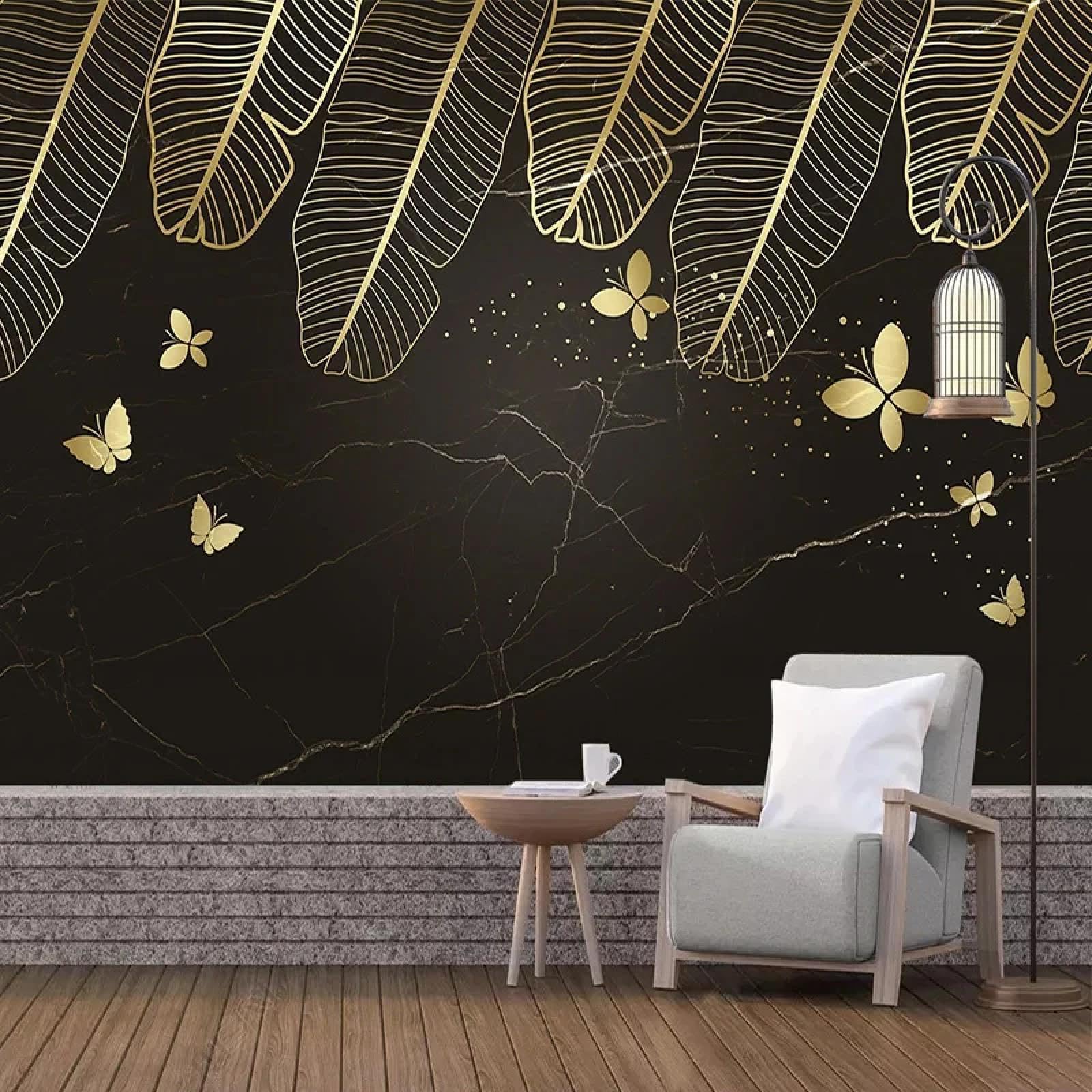 Décoration murale 3D feuille de bananier tropicale en métal pour salon