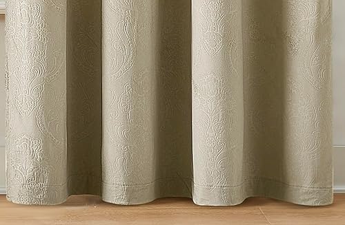 Miniatura 5 de LinenZone Cortina de terciopelo para puerta de patio para puerta corrediza de cristal. Las cortinas beige para puerta de patio son perfectas como