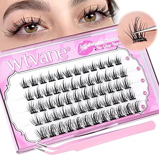 Self Adhesive Eyelashes Reusable Self Sticking Self Adhesive DIY Lash Extension Kit 60PCS Impress Lashes No Glue Self Adhesive Lash Clusters 10-16MM C Curl Self Adhesive Eyelash Clusters by wtvane