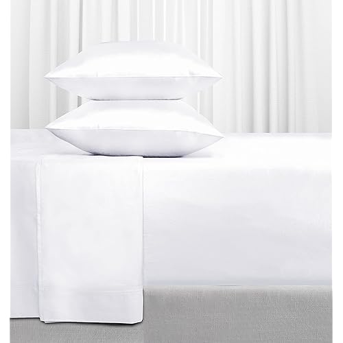 California Design Den - California King Bed Sheet, Soft 100% Cotton Cooling Sheets Deep Pockets Snug Fit Elastic, 500 Thread Count, 4-Pc Bedsheet Set, Beats Egyptian Cotton Claim (Solid - Pure White)
