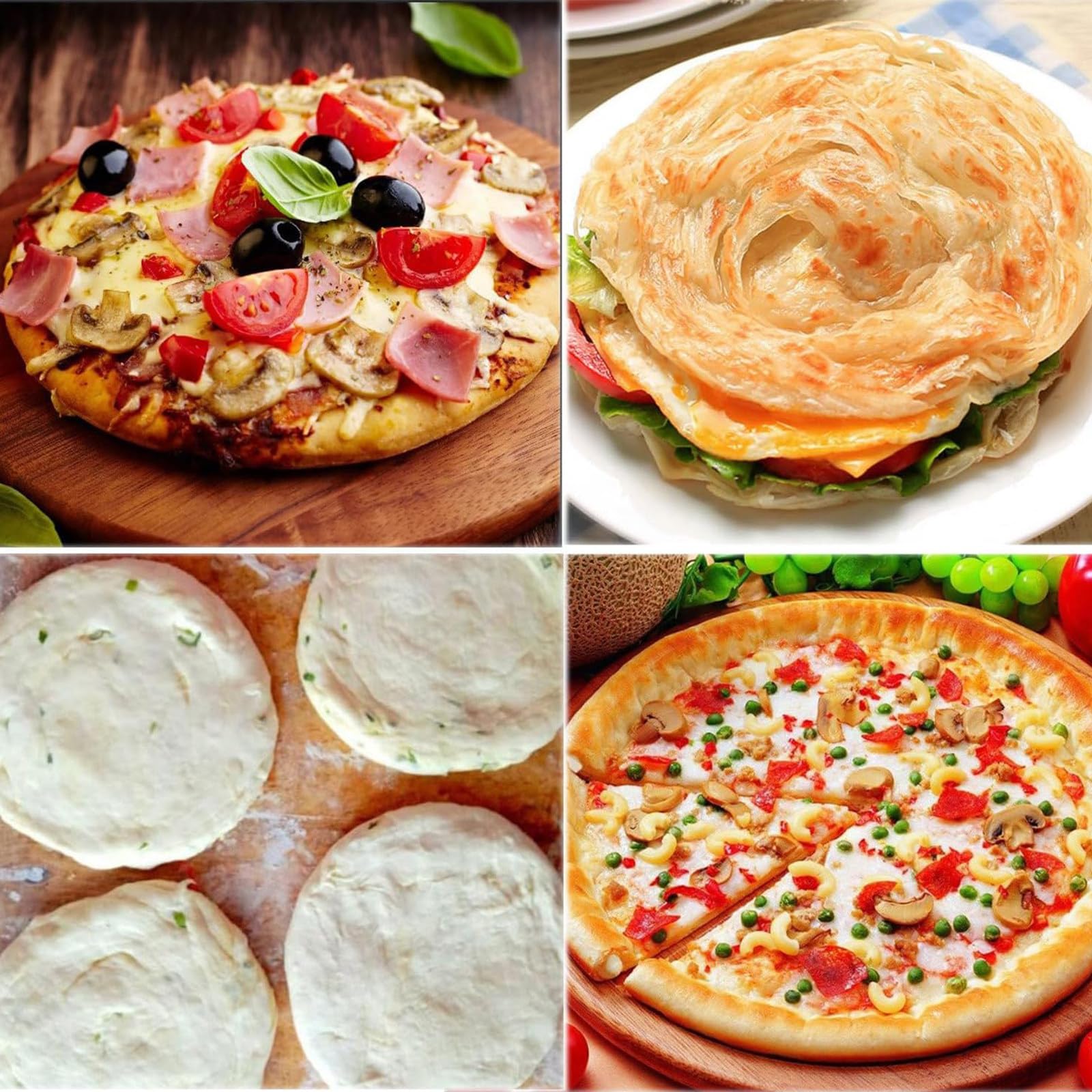 Prensa Eléctrica para Masa De Pizza,Laminadora De Masa De Pizza Comercial,Masa De Pizza 30/40 Cm,Grosor Ajustable De 0.7 a 5.4 Mm para Equipos para Hacer Pizza Y Pasta,30CM