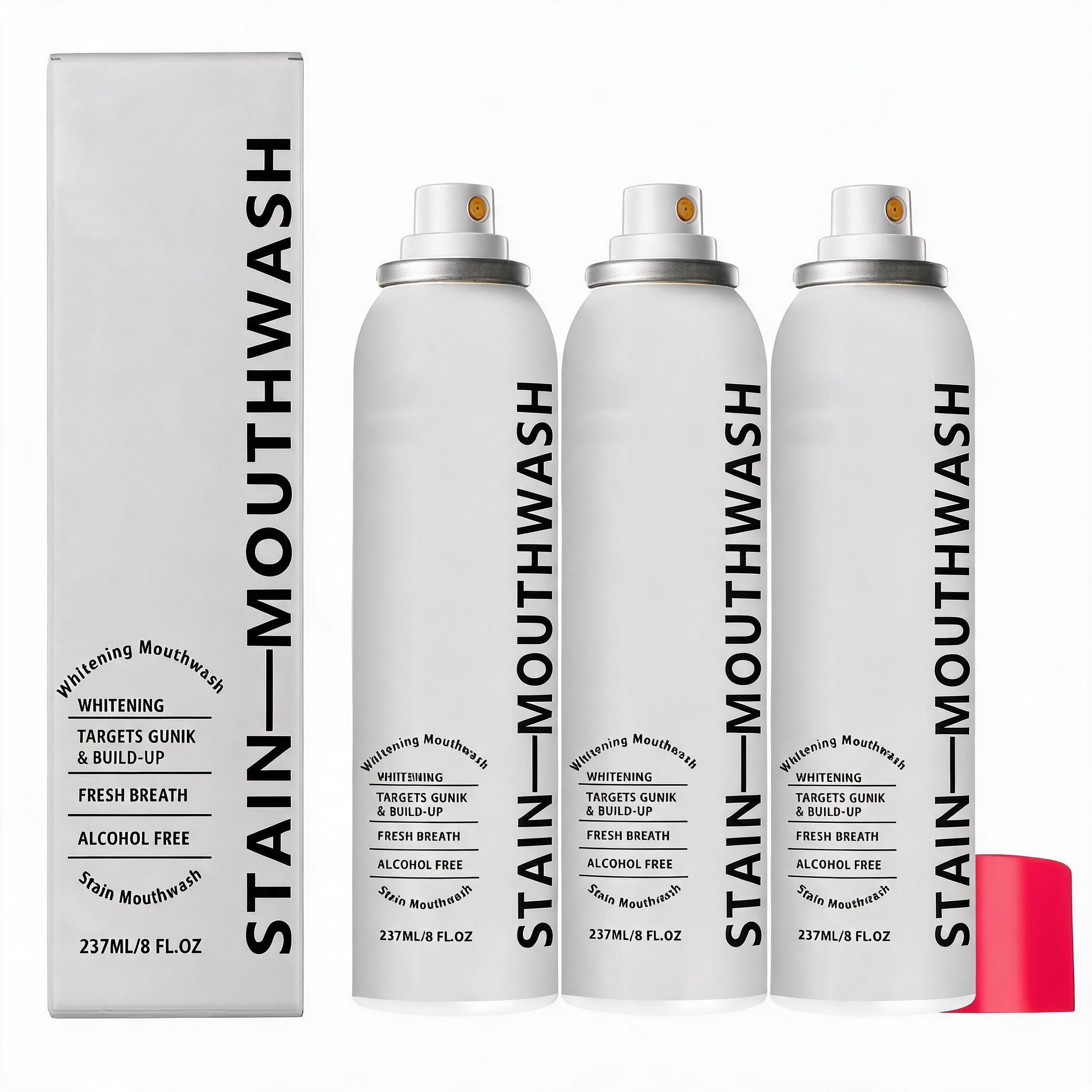 Zahnwasser zur Zahnaufhellung, Zahnwasser gegen Verfärbungen, sorgt für ein sauberes und frisches Mundmilieu, schonend für Zähne und Zahnfleisch,3pcs