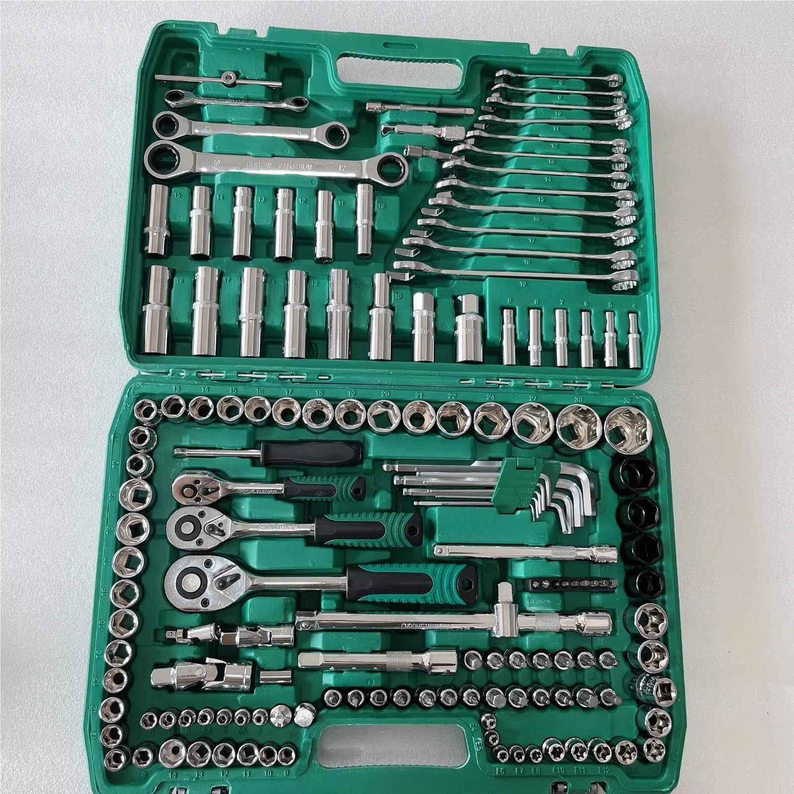 Kit d'outillage mécanique Kit D'outils Mécaniques Pour Réparation Automobile 150 Pièces Jeu De Clés À Douille 1/4 "1/2" 3/8 "avec Étui À Pioche Outils Manuels