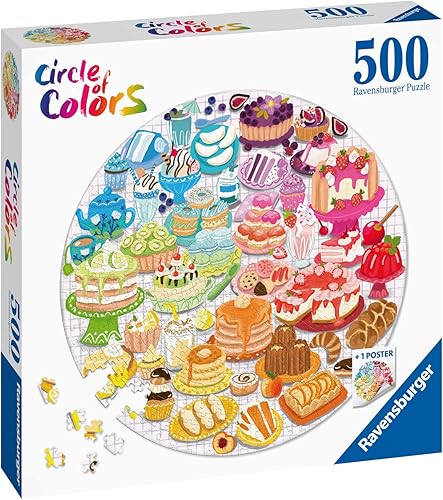 Miniatura 7 de Ravensburger - Rompecabezas redondo de 500 piezas - Postres (círculo de colores) - A partir de 12 años