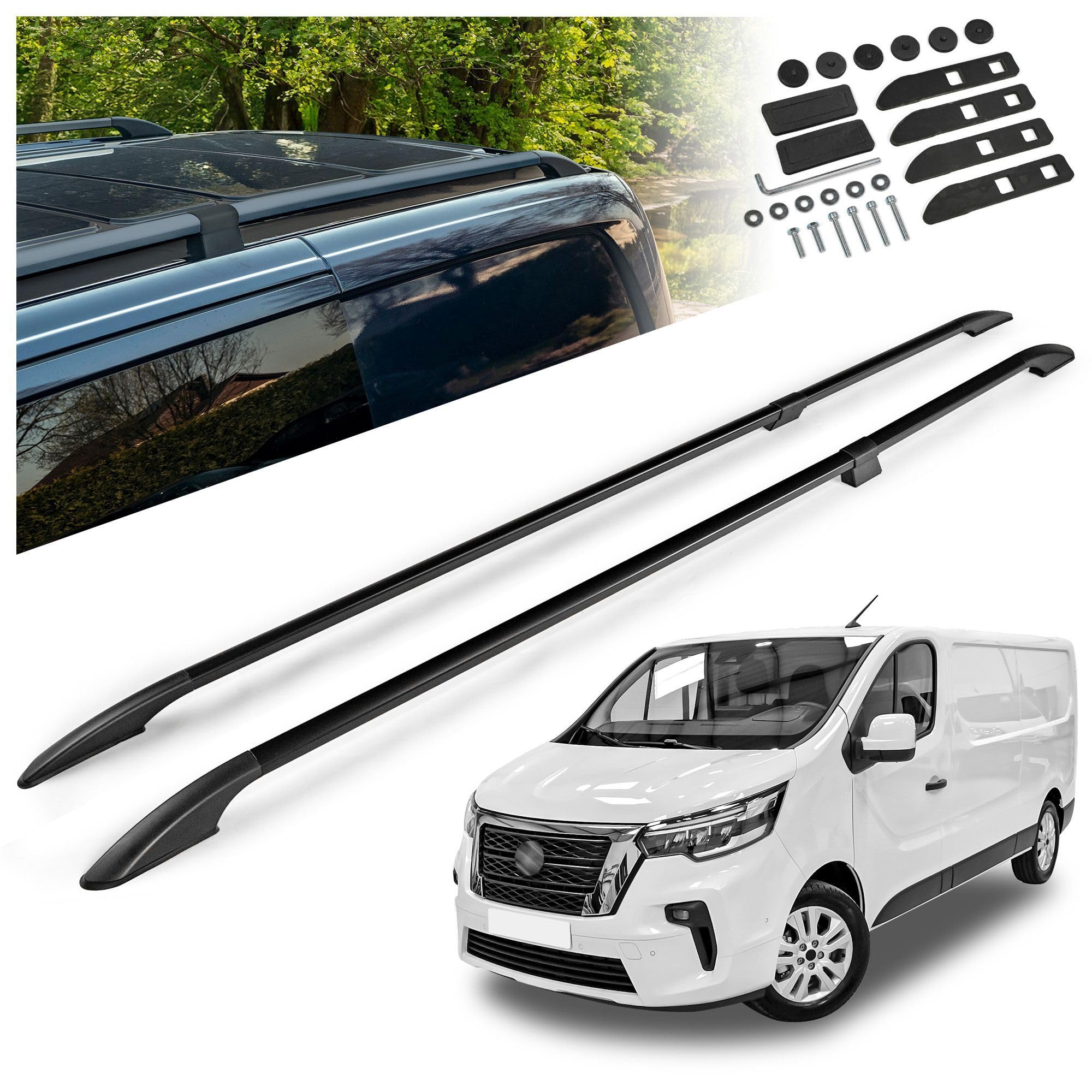CHROMEMASTER | Dachrelinge Dachträger Kompatibel mit Nissan Primastar L1 KURZ 2021+; Geeignet zur Montage von Dachträgern, Dachboxen und Fahrradträgern | Einfache und Schnelle Montage | Aluminium