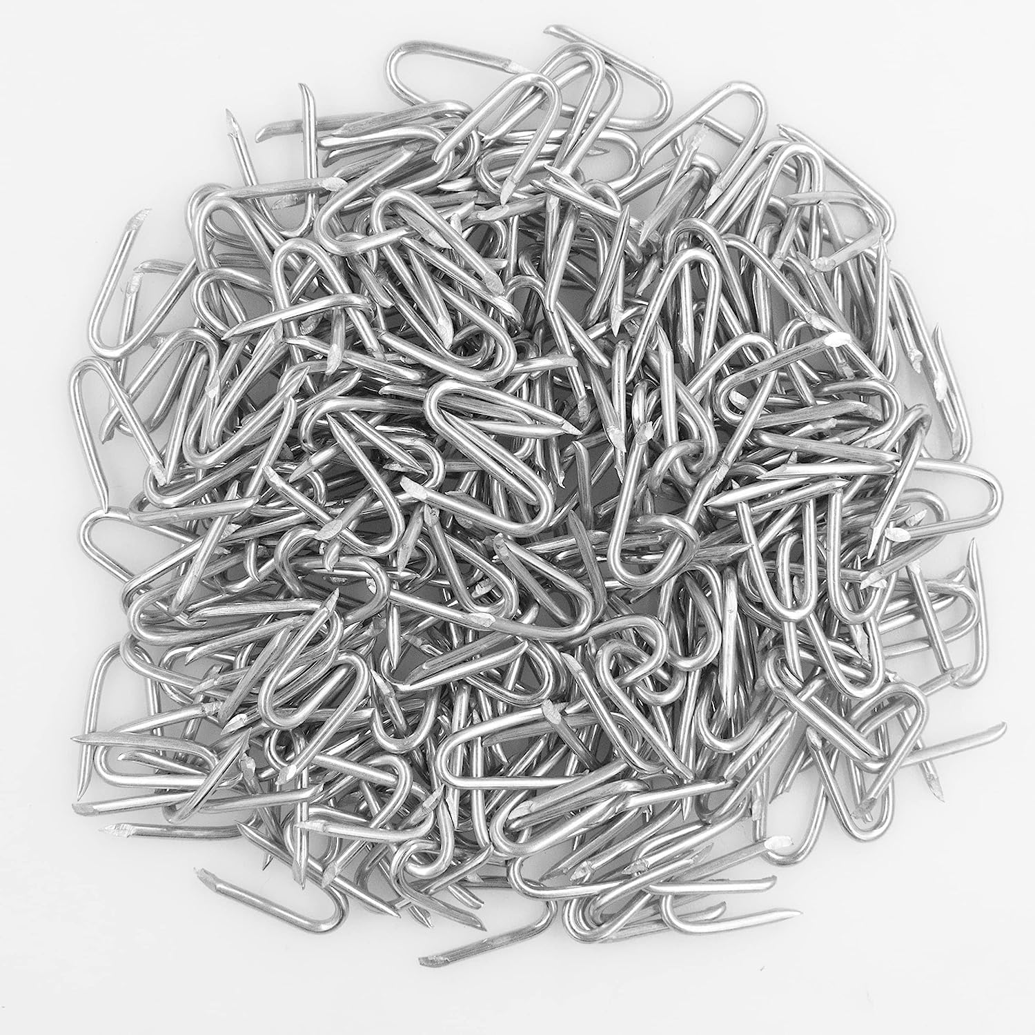 OMOTOOL Wire Fencing Galvanised Staples (260 pcs)，Chicken Wire Fencing Staple Horseshoe Nail Set - Securely Attach Chicken Wire Netting Wire Mesh to Fences or Posts