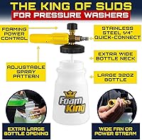 Vista 2 de Foam King Foam Cannon for Pressure Washer, Car Wash Soap Sprayer with 1/4" Quick Connector, Wide-Neck Bottle, Adjustable Snow Foam Blaster for Auto