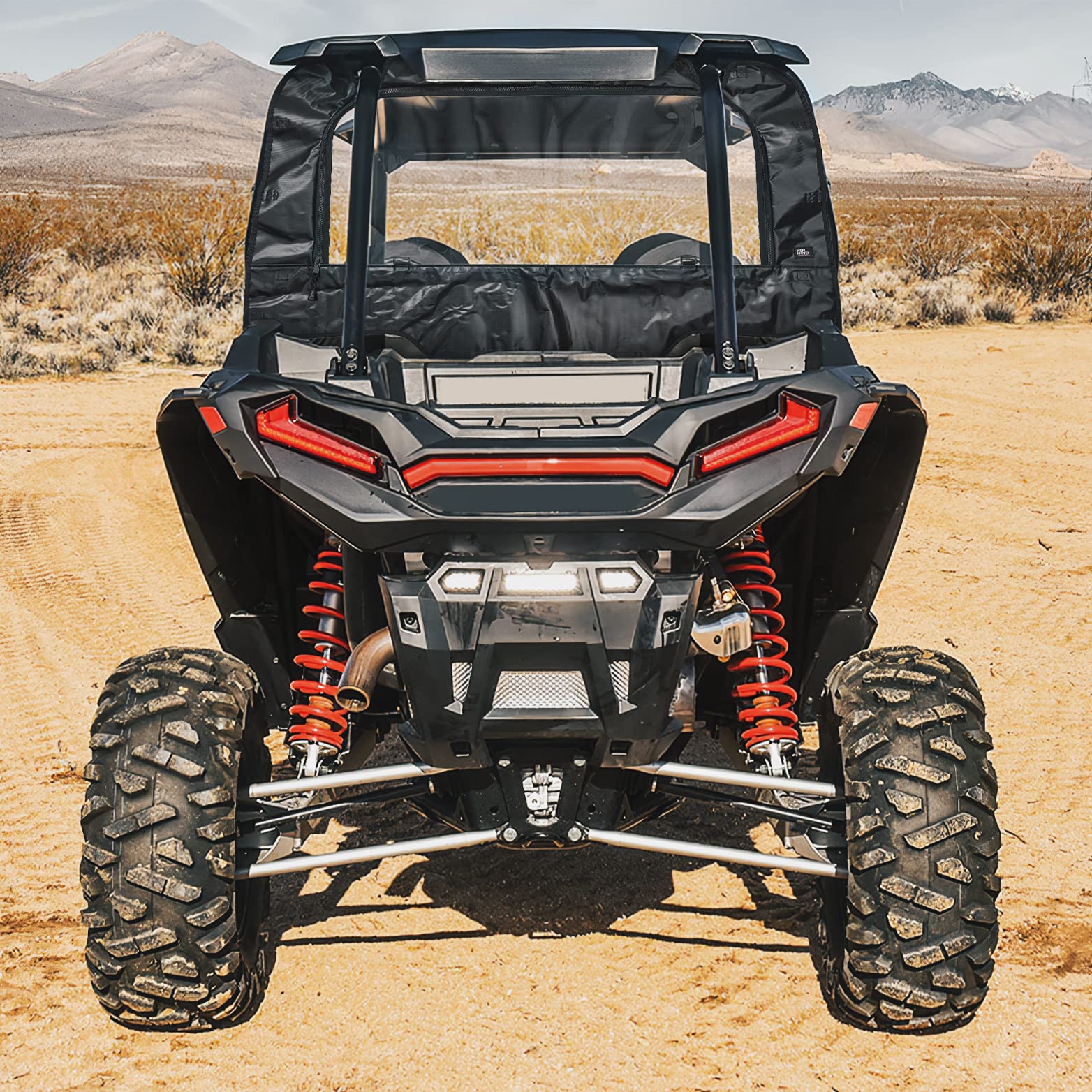 KEMIMOTO Soft Rear Windshield Compatible with Polaris RZR XP 1000, UTV Rear Clear Full Windshield Durable and Portable Compatible with 2014+ Polaris RZR XP/XP 4 1000, 2016+ Polaris RZR XP/XP 4 Turbo