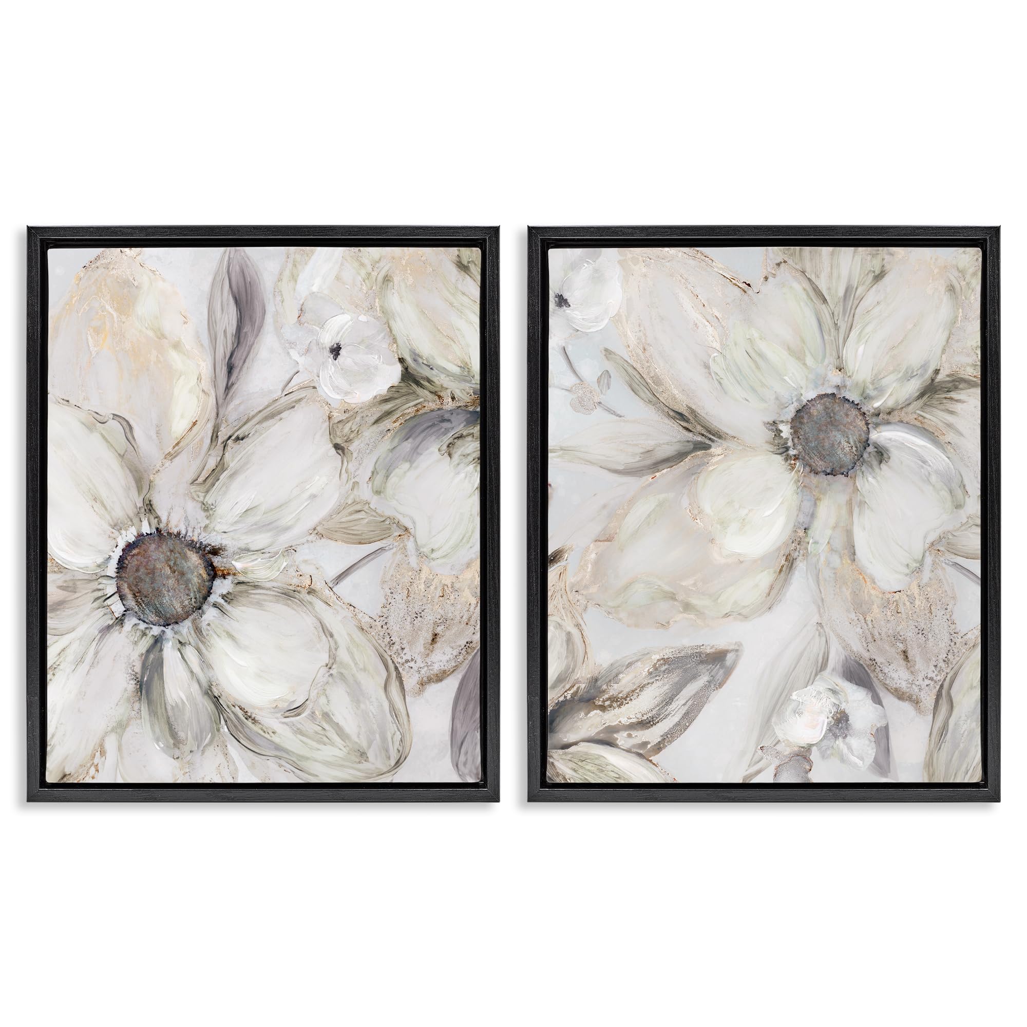 Sandstone Tinted Blooms, 24 x 30 Inch Canvas in Floater Frame Set
