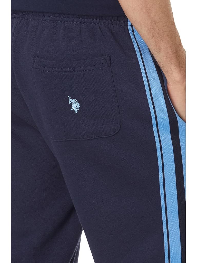 U.S. POLO ASSN. Fleece Knit Jogger Track Pants w/ Side Stripe Tricot Tape