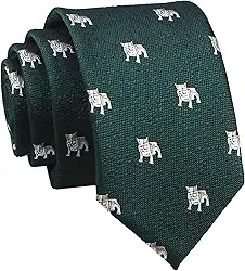 Gravata masculina com estampa de animal bordada casual feita à mão diária skinny