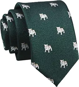 Gravata masculina com estampa de animal bordada casual feita à mão diária skinny