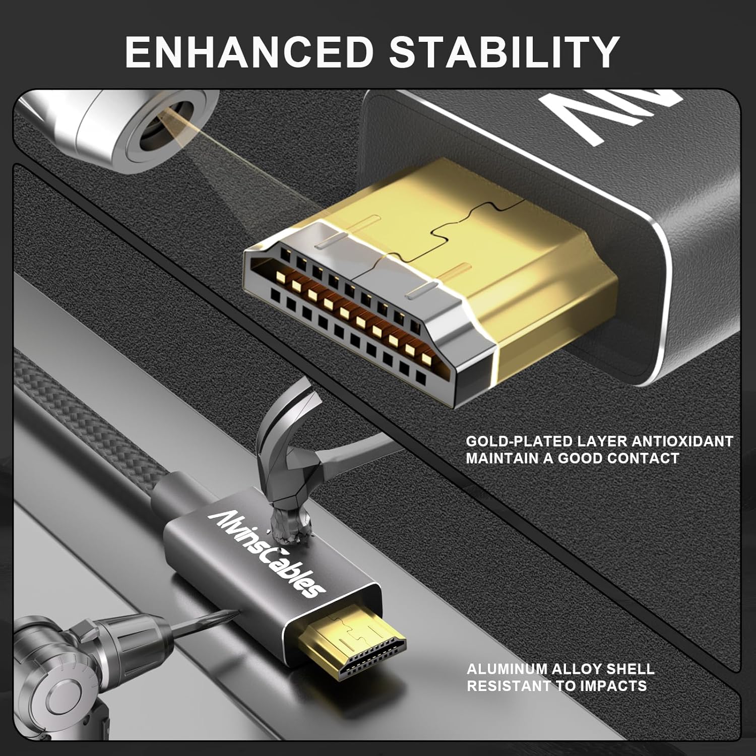Alvin's Cables 8K 2.1 Micro-HDMI to Full HDMI Braided Cable, D to A Coiled HDMI for Atomos-Ninja-V for Canon-R5C R5 R6, for Sony A7RIII A7II A7M3 A7R IV A6500, for FUJIFILM X-T4 X-T3(18 to 28 Inch)