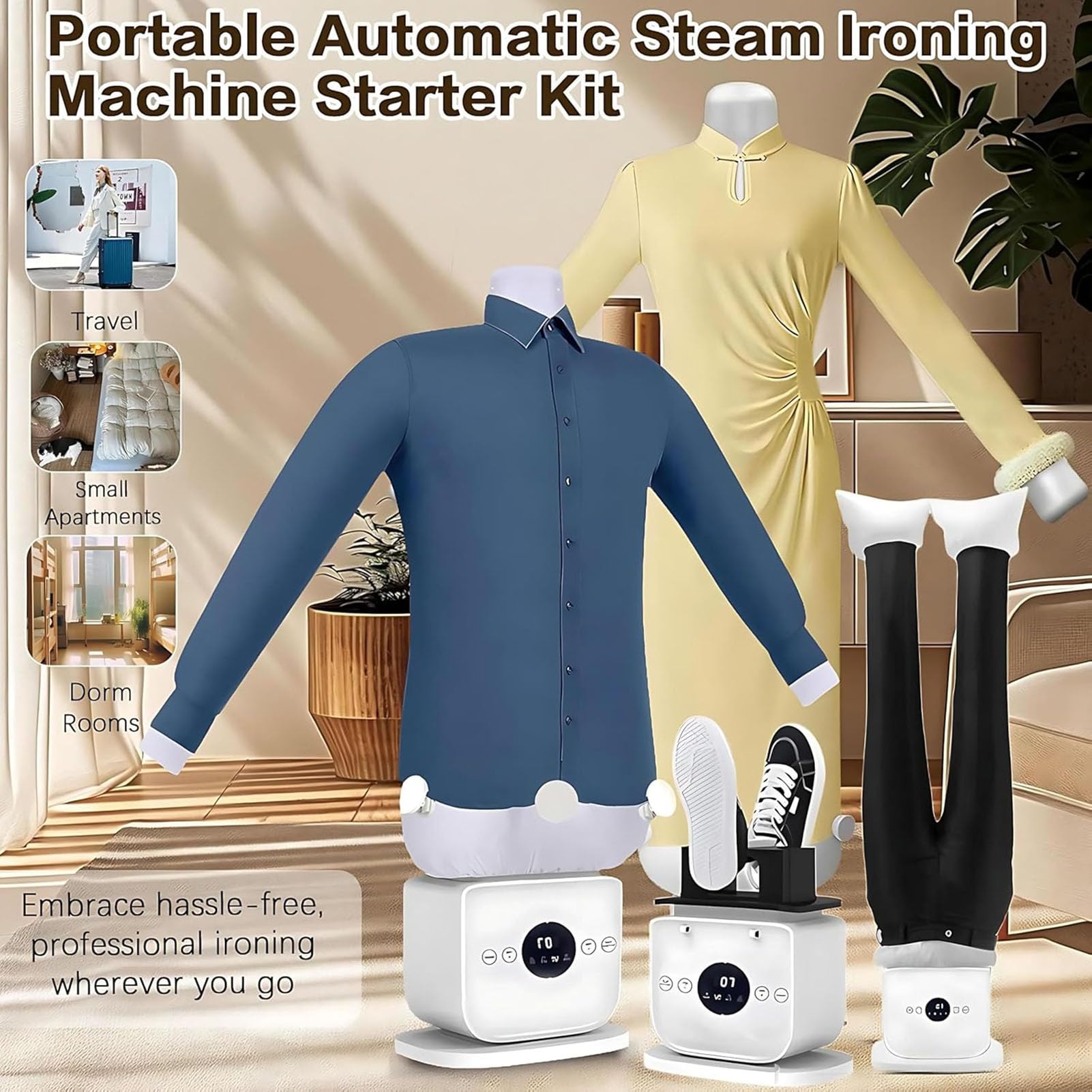 Vügelpuppe für Hemden | 1400W Hemdbügelautomat | 109 Löcher Professionelle Bügelmaschine für Hemden Blusen T-Shirts Hosen | Schonend für alle Stoffe