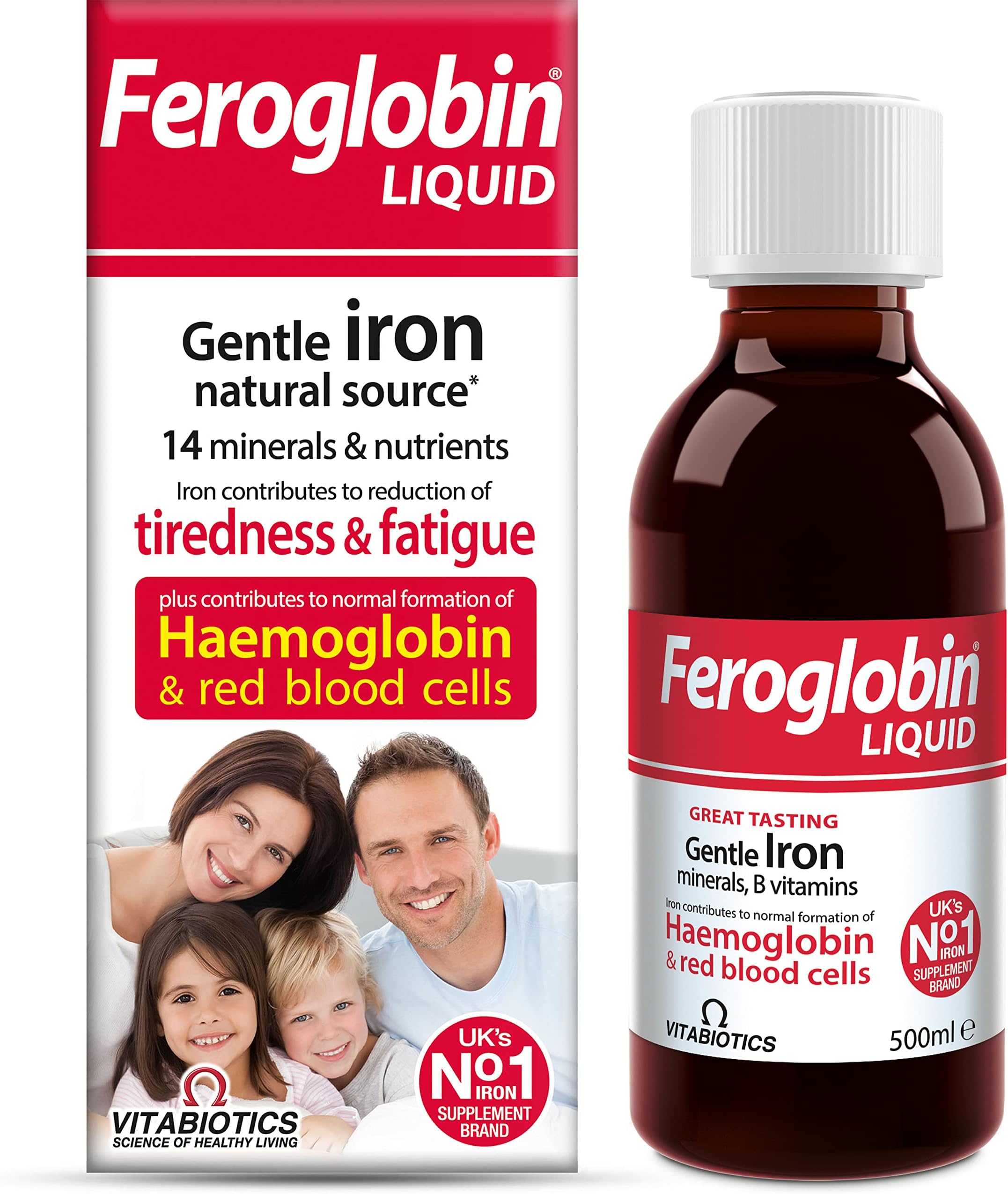 Gentle Iron and Nutrient Liquid, Reduce Tiredness & Fatigue Maintain Health, 500 ml
