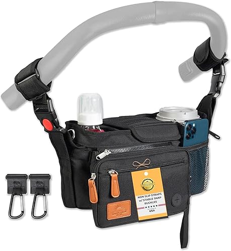 Bolsa organizadora universal para cochecito con correas antideslizantes para adaptarse a Nuna, UPPAbaby, Doona, Baby Jogger y cochecitos de mascotas