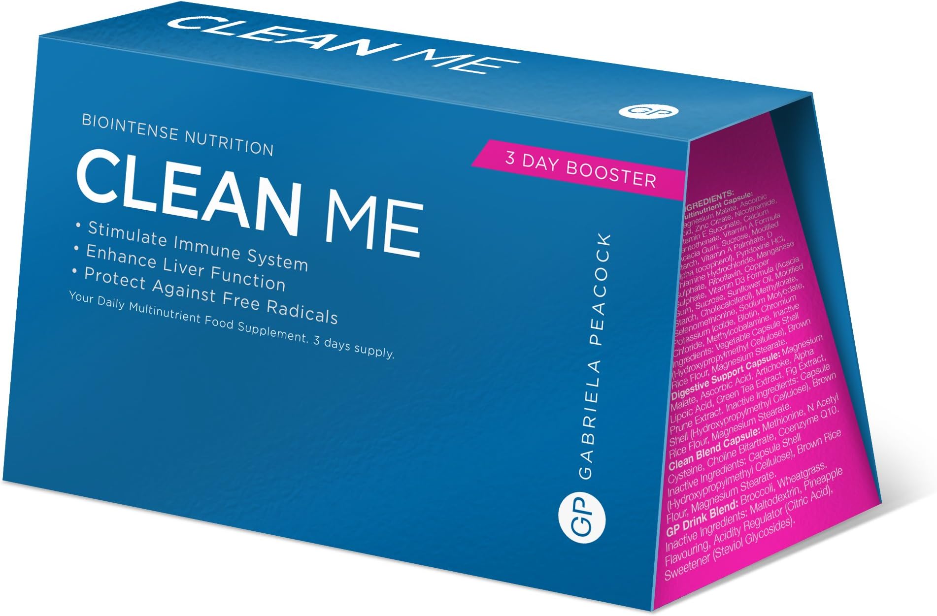 Gabriela Peacock Nutrition Clean Me, 3 Day Booster Kit, Supports and Defends Immunity, Liver Cleanse Plan, THC Detox Kit, Body Cleanse for Alcohol and Other Oxidants, Support Internal Defence