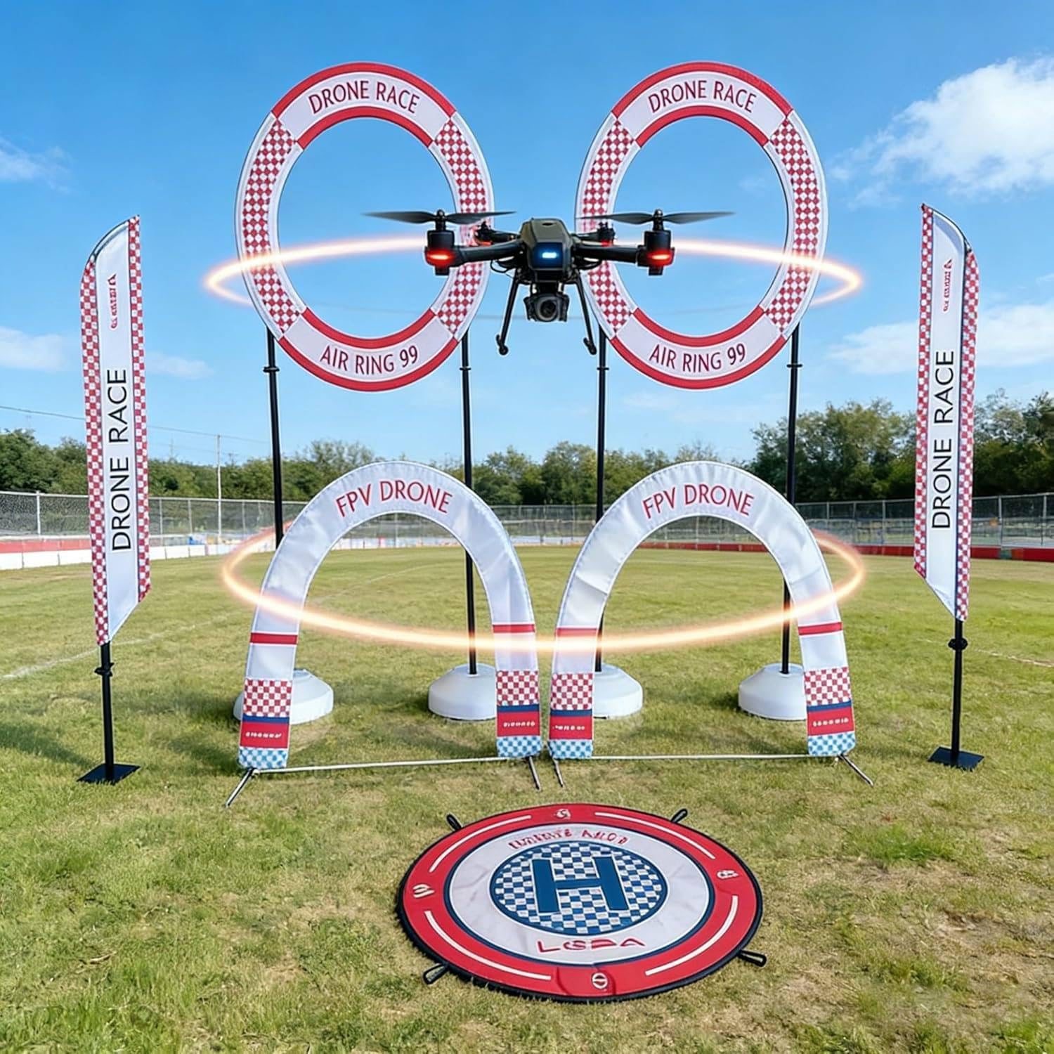 Zestaw treningowy do dronów wyścigowych, zestaw do samodzielnego montażu toru przeszkód dla quadcopterów, tor przeszkód dla początkujących, profesjonalny zestaw treningowy dla dronów StyleC