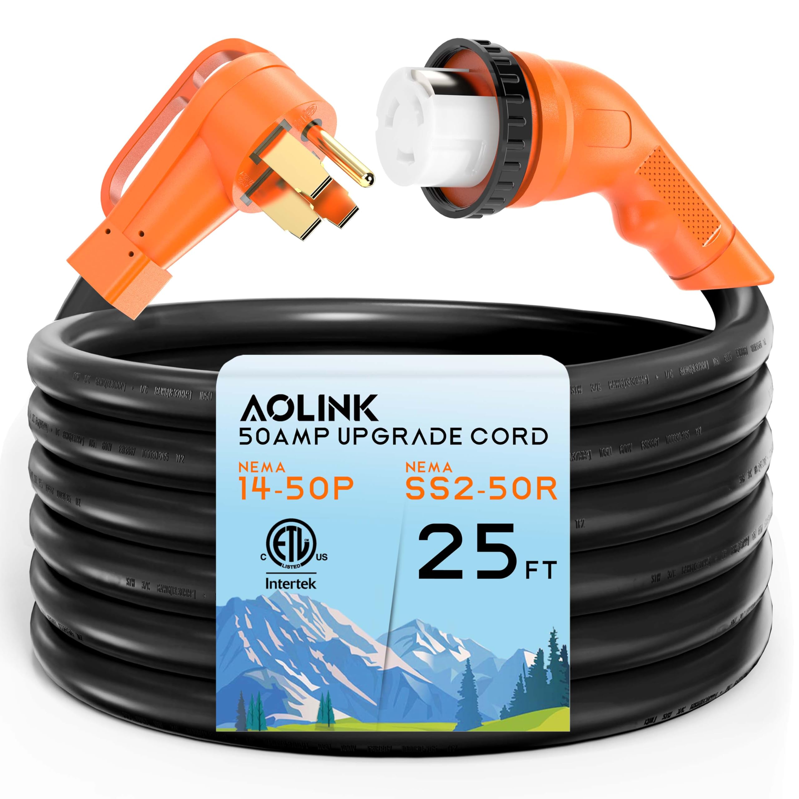 50 Amp 25 Feet RV/Generator Cord with 135° Designed Handle