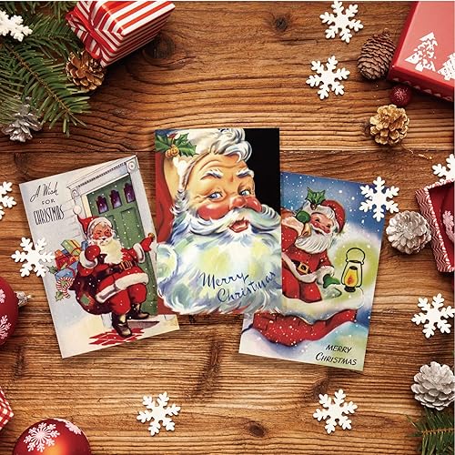 Miniatura 5 de Quera Tarjetas de felicitación vintage de Navidad, paquete de 27 tarjetas de felicitación de Navidad, tarjetas de felicitación en blanco con sobres