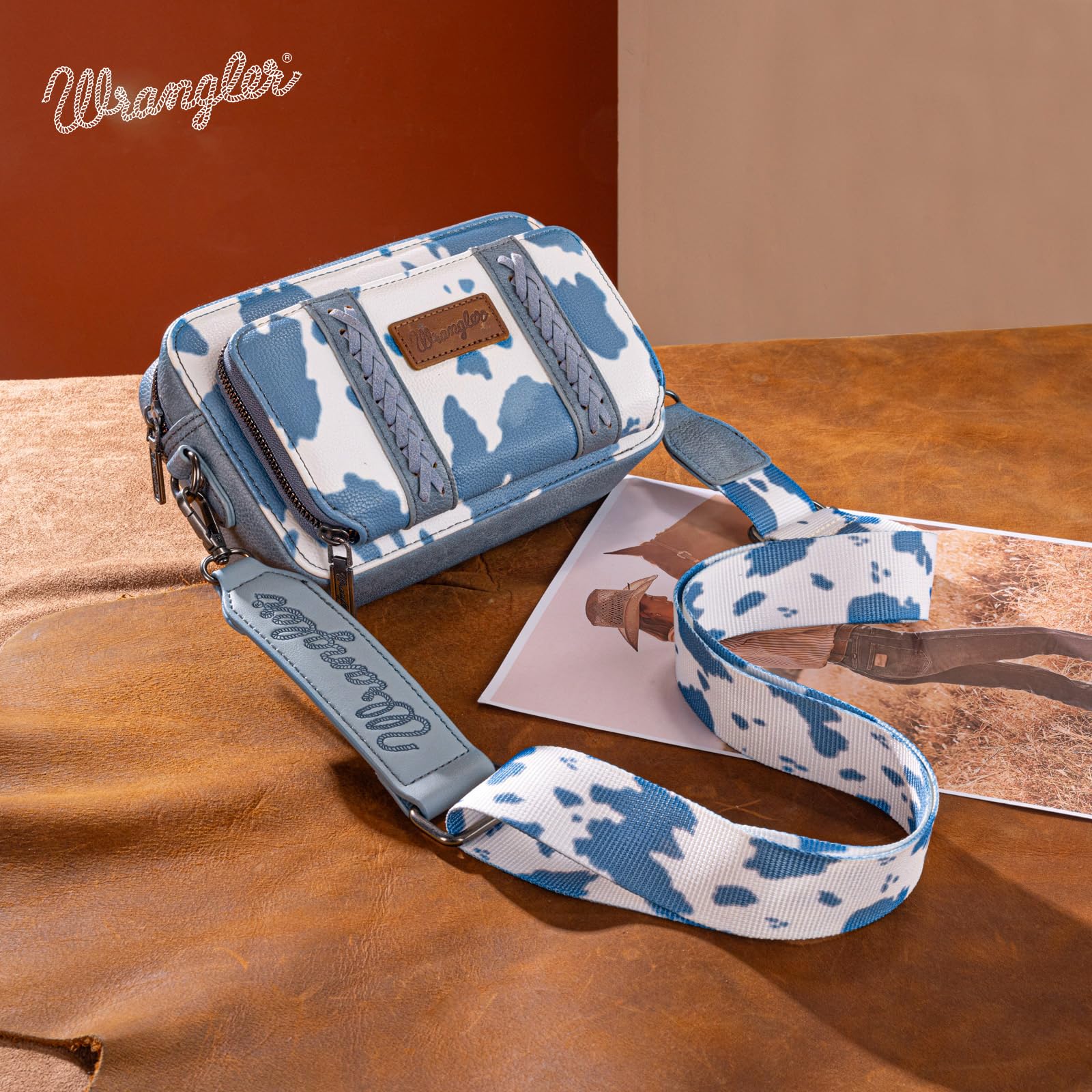 Wrangler - Bolso cruzado para mujer, estilo vaquero, con correa para guitarra