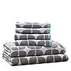 Amazon.com: Grey and White Bath Towels, 28"x52" - 100% Cotton | Quick ...