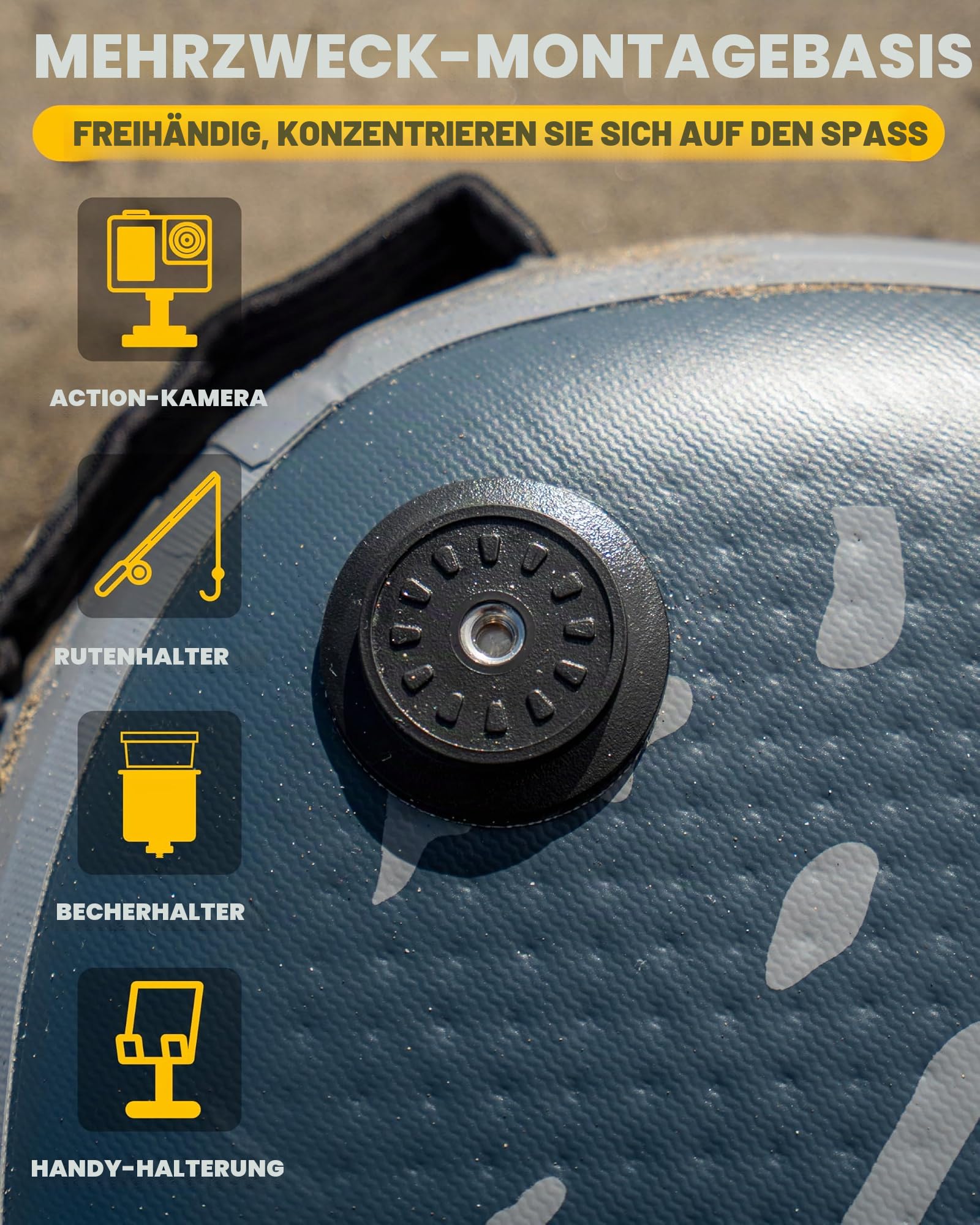 Aufblasbares Paddelbrett, extra breit, 300 kg Kapazität, Stand-Up-Paddle-Board für Erwachsene (3 Stück), stabiles aufblasbares SUP, alle Fähigkeitsstufen, 3 Griffe, 100 l Rucksack, 3 Paddel, 5