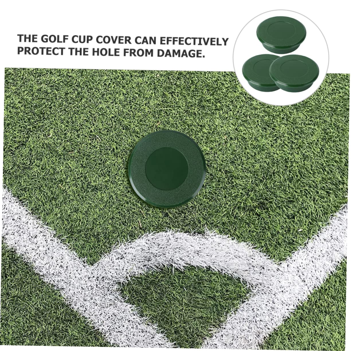 KOMBIUDA Golfing Putting Cup Covers 3pcs Golfing Accessories for Hole Cap Turf Protection