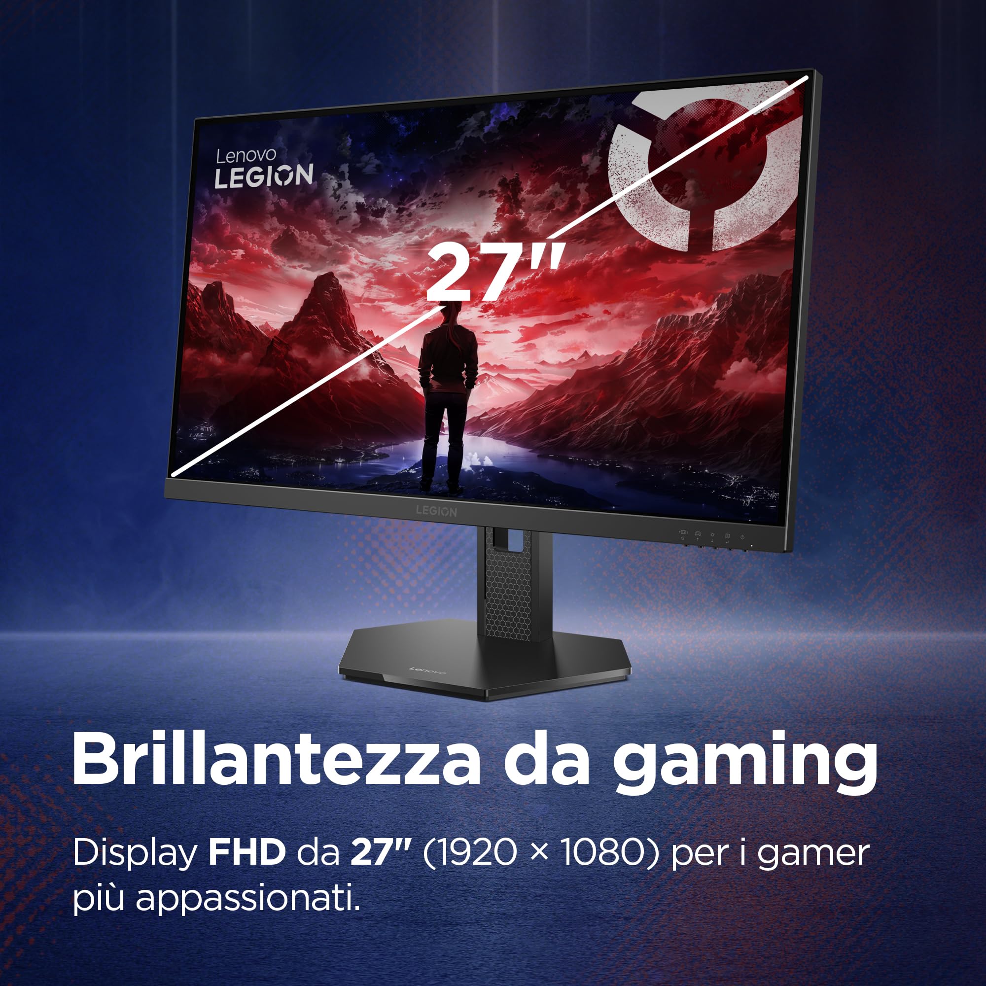 Lenovo Legion 27-15 | 27" Monitor Gaming IPS Full HD | 240Hz | 0.5 ms | DP 1.4, 2x HDMI 2.1 | AMD FreeSync Premium | Regolabile | VESA 100x100