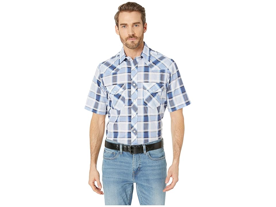 

Roper 2780 Blue and White Windowpane Plaid (Blue) Men's Clothing