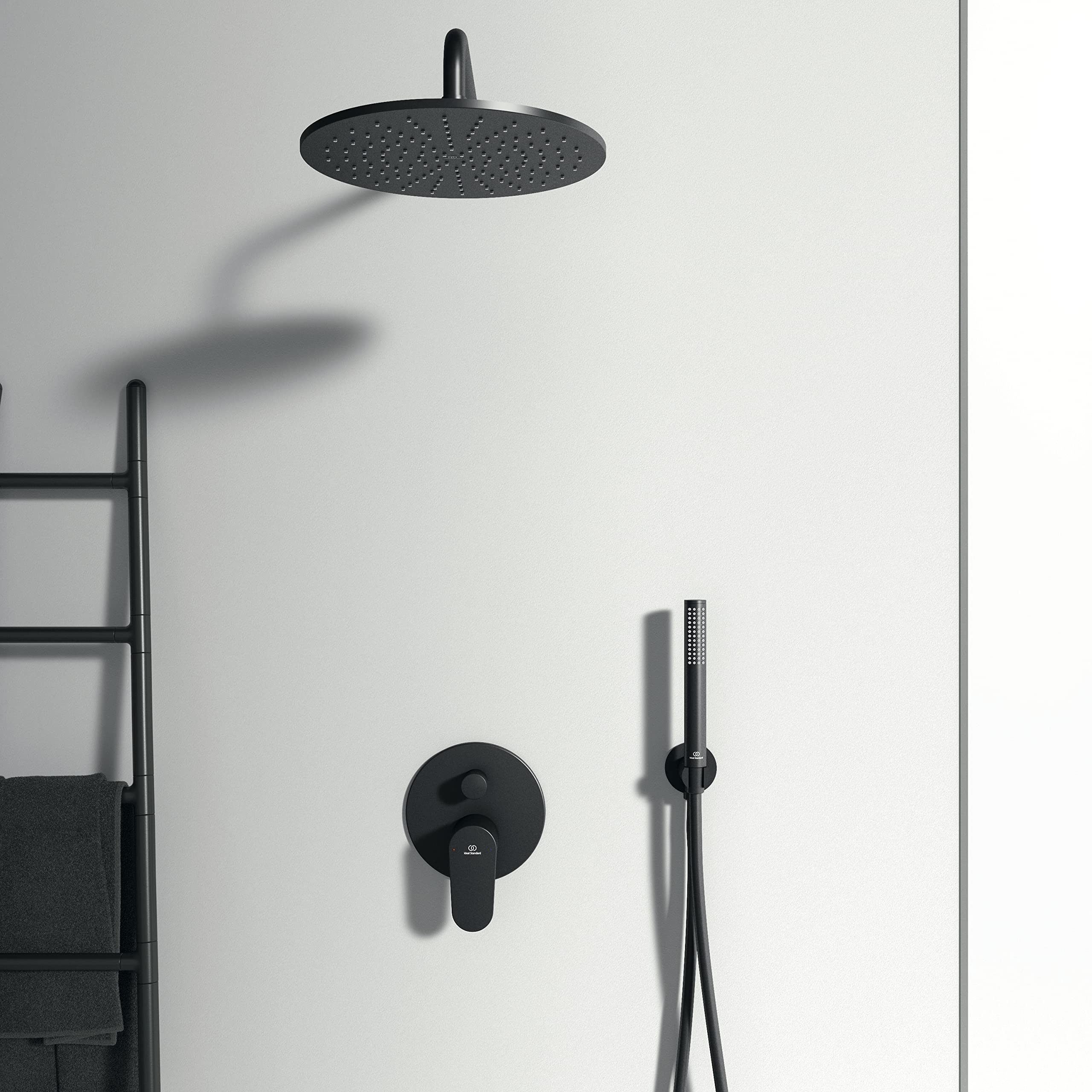 Ideal Standard - Cerafine O, Miscelatore monocomando per vasca o doccia ad incasso, Due vie, Parti esterne, Nero seta