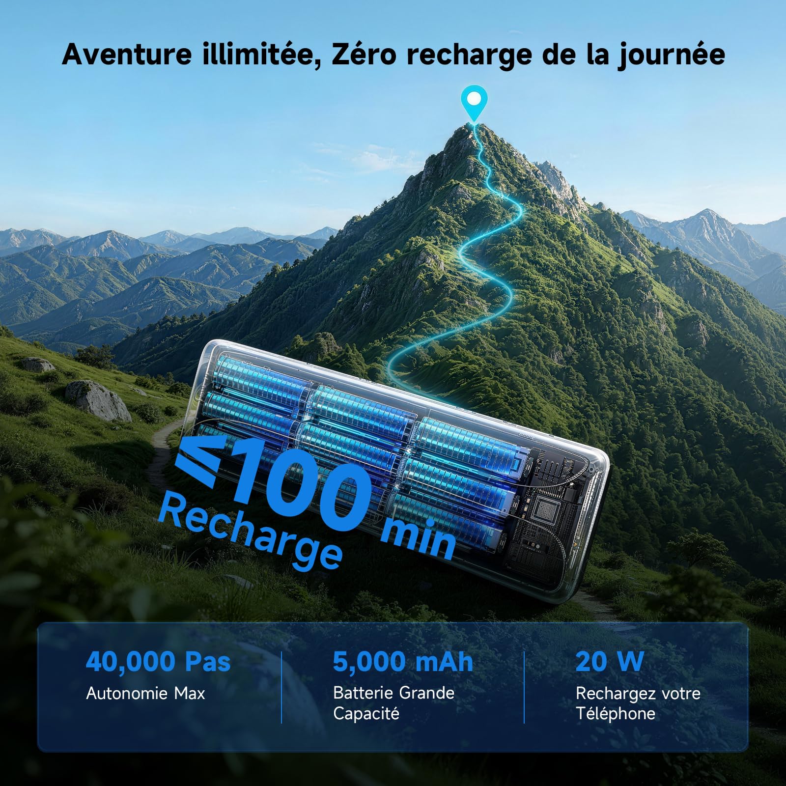 NAVEE EXO S Pro Exosquelette Électrique Marche AI, 960W Puissance Crête, 1,8 kg Ultra-Léger, 40,000 Pas d'autonomie, 10 Modes Intelligents, IP54, pour Randonnée, Montée d'Escaliers&Quotidien