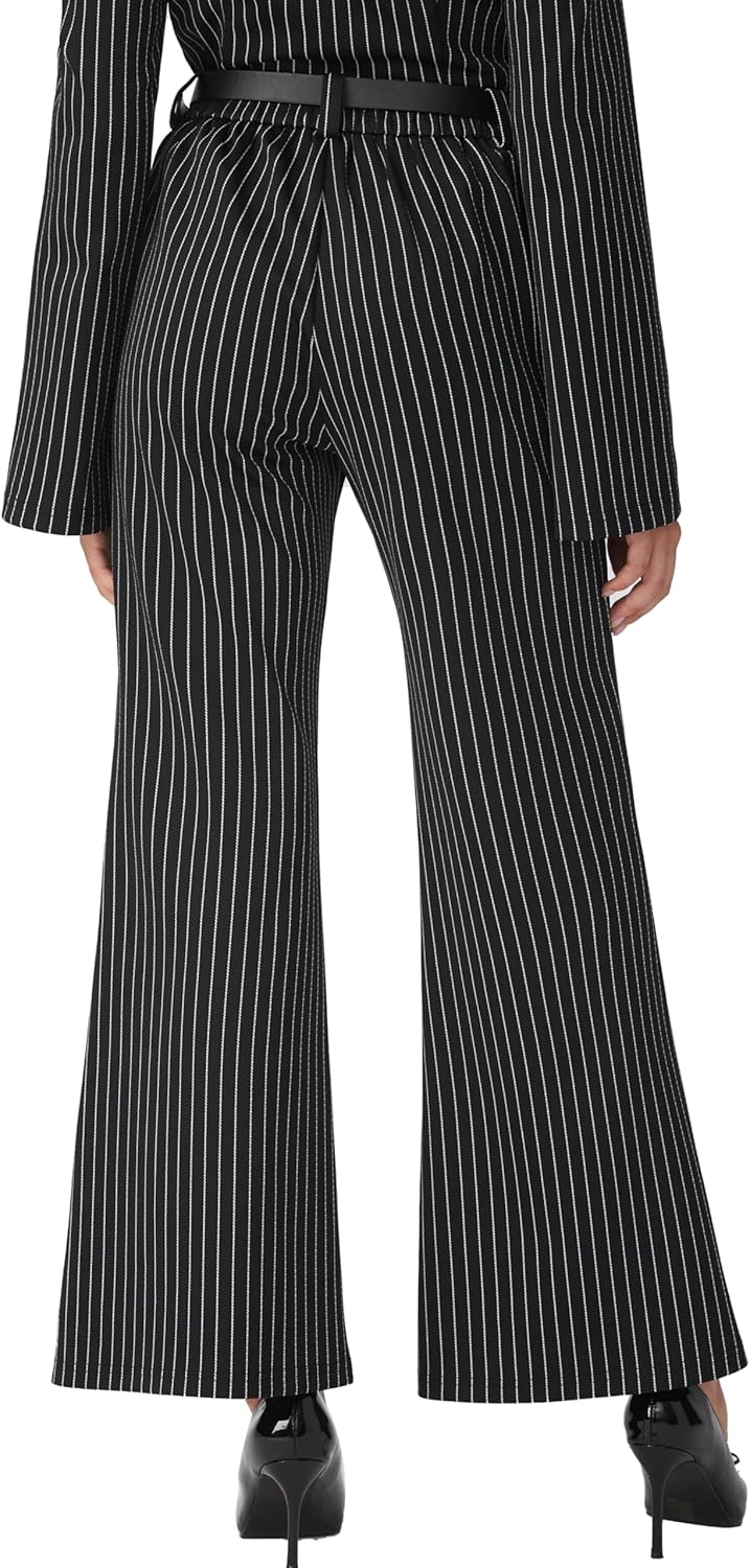 CIDER Women's Striped Bell Bottom Pants High Waist Flare Trousers - Image 5