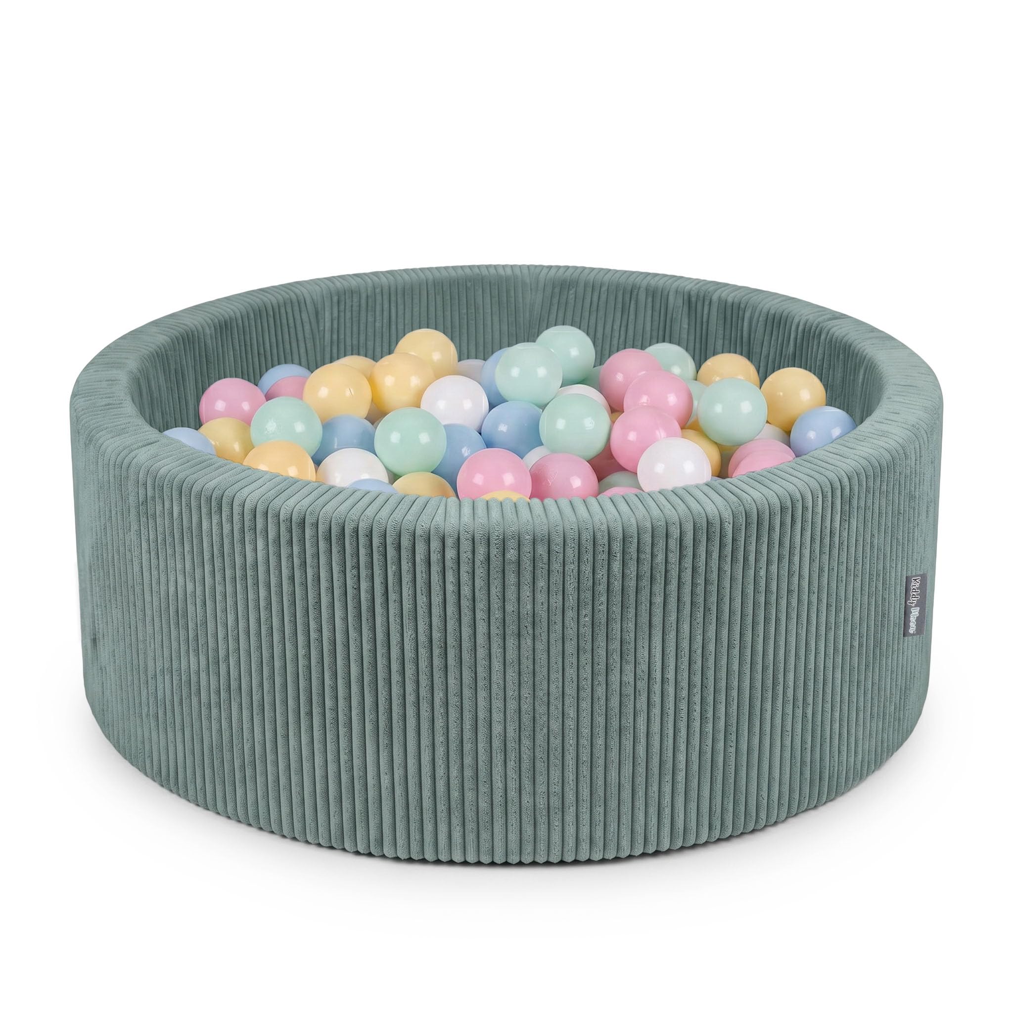 KiddyMoon Ball Pit For Baby And Toddler, Soft Play Ball Pit, 90 X 30 Cm With 200 Balls, Soft Foam Ball Pool, Ribbed Washable Cover