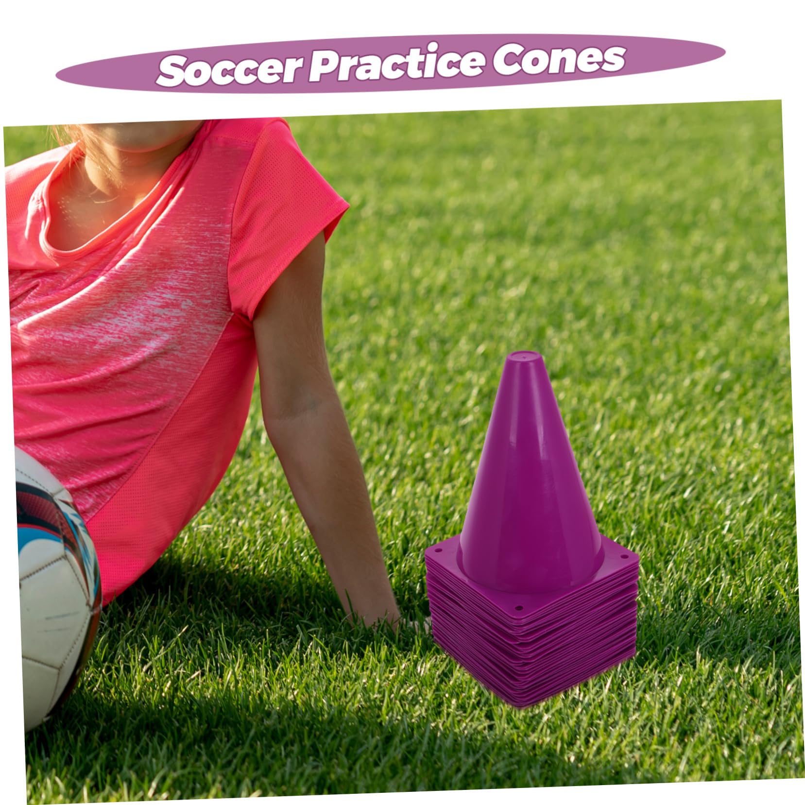 KOMBIUDA 40piezas Conos De Entrenamiento De Fútbol Conos Deportivos De Plástico para Fútbol y Baloncesto De Obstáculos para Actividades Deportivas